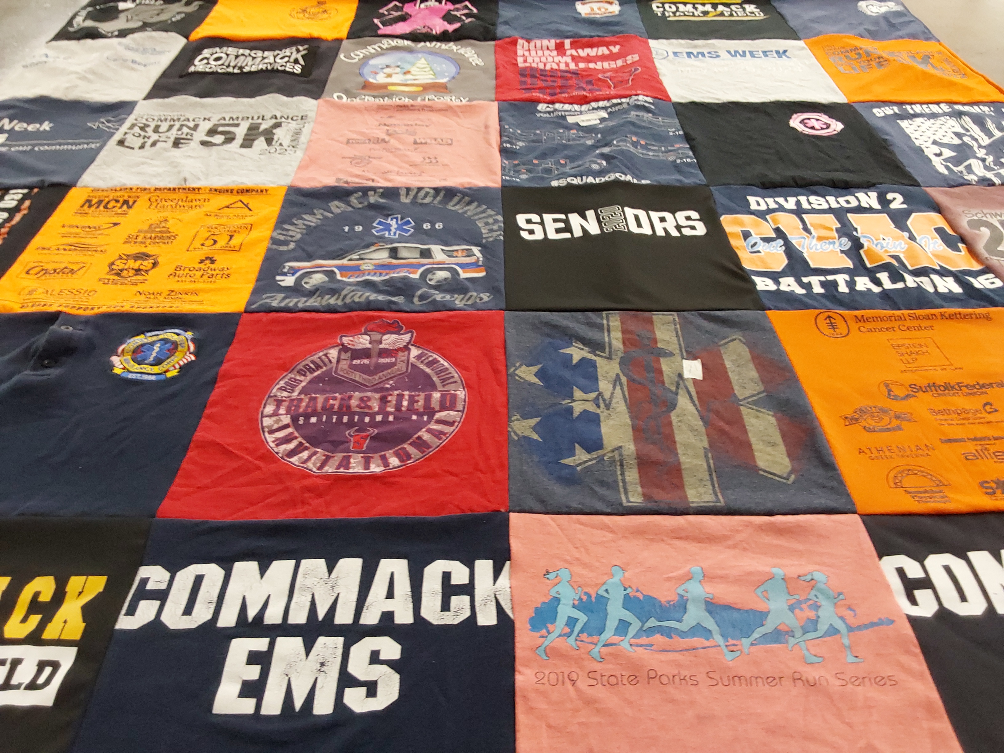 T-shirt quilt featuring commack high school track and field by Maria from NY
