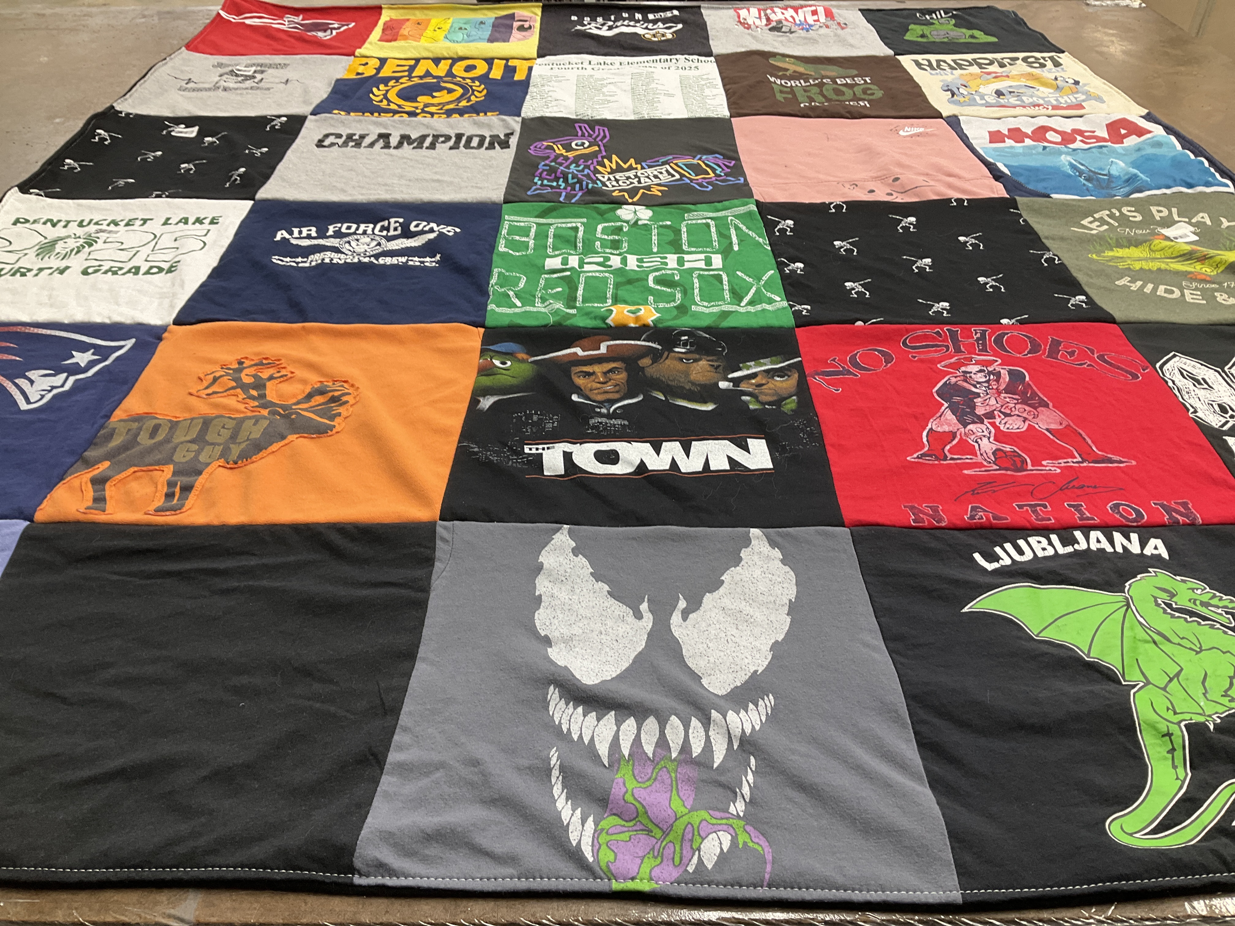 T-shirt quilt featuring new england patriots, boston red sox by Renee from MA