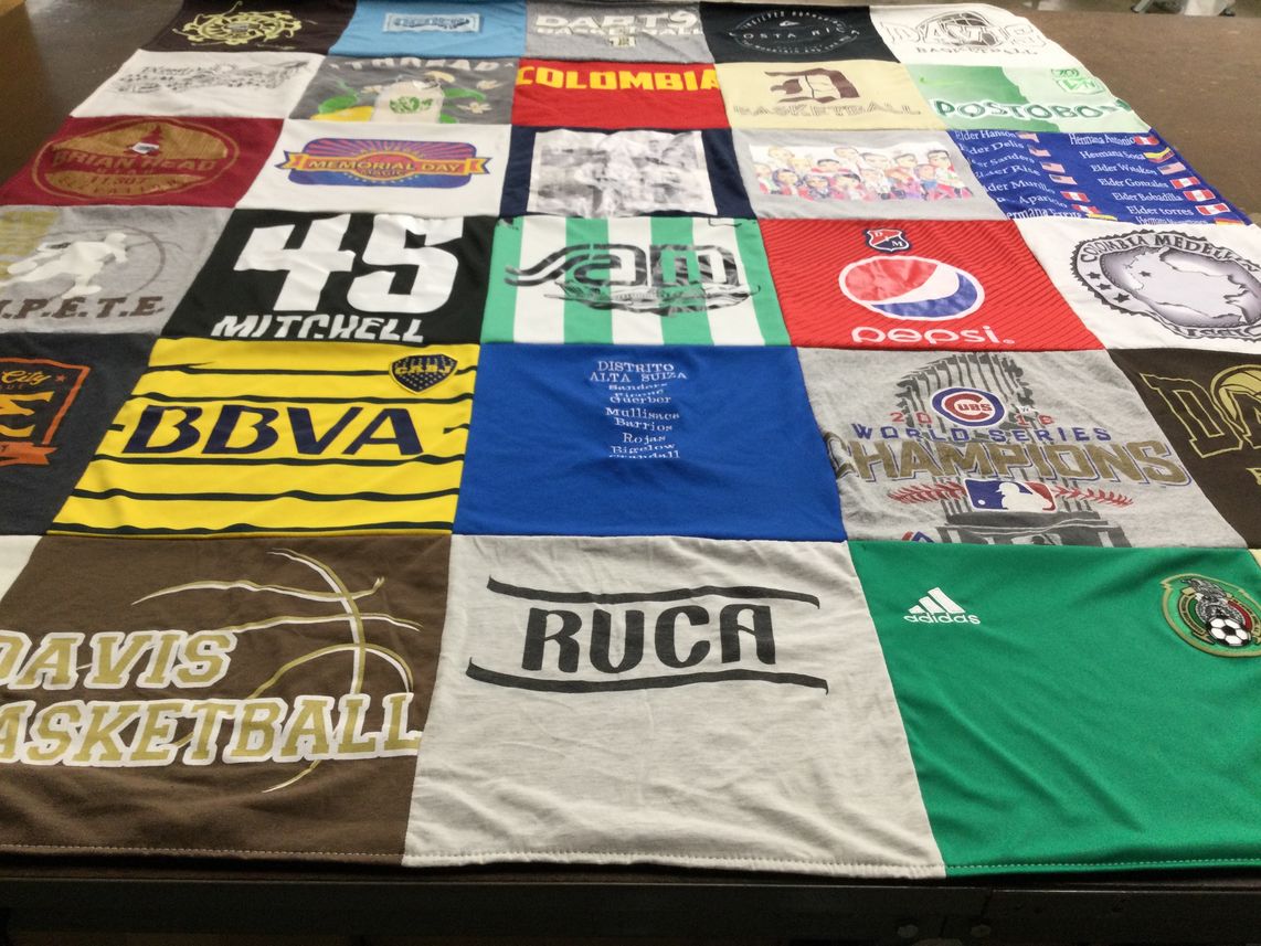 T-shirt quilt featuring chicago cubs, mexico national football team by Lilli from UT