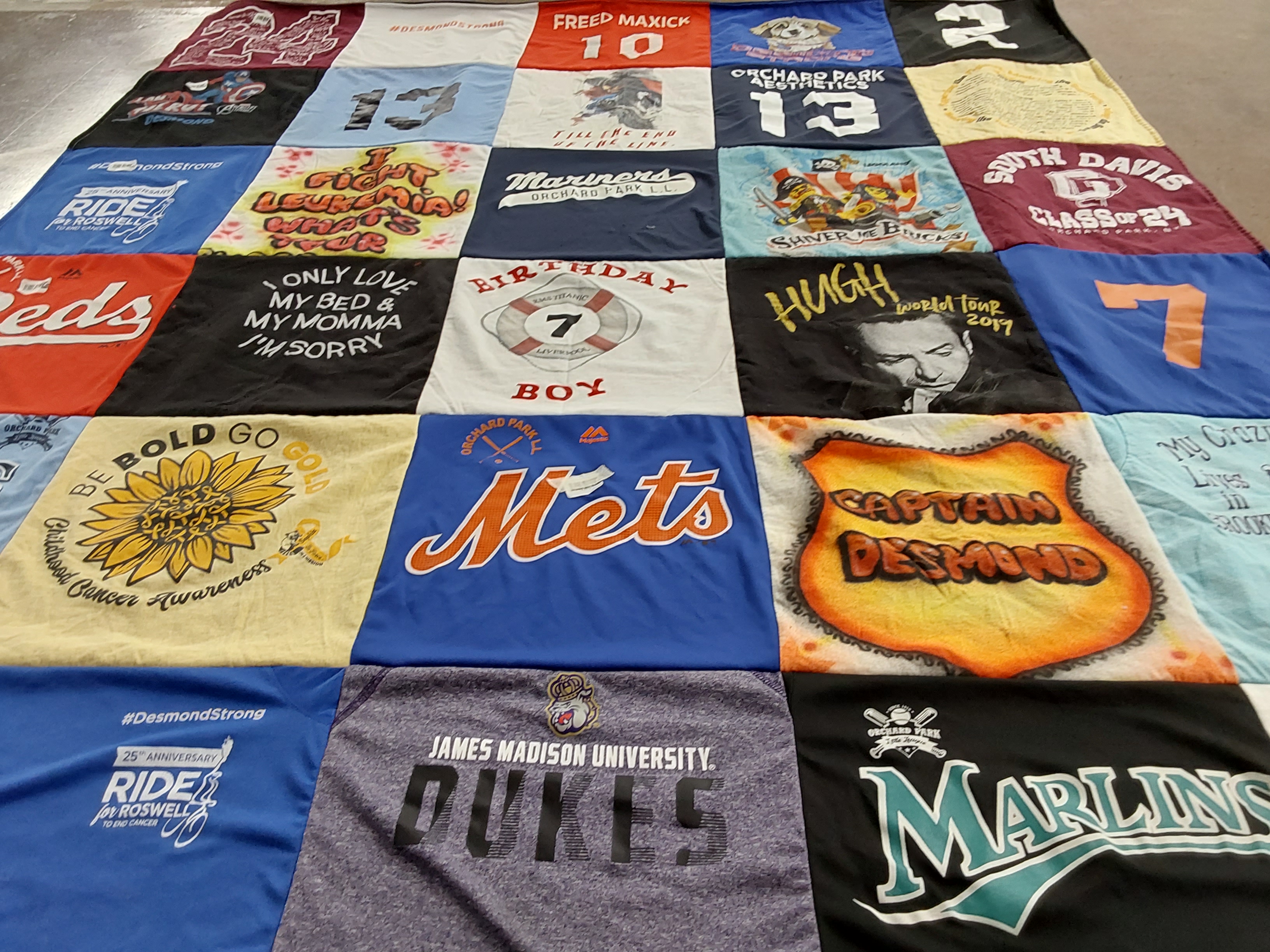 T-shirt quilt featuring maryland marlins, new york mets by Meghan from NY