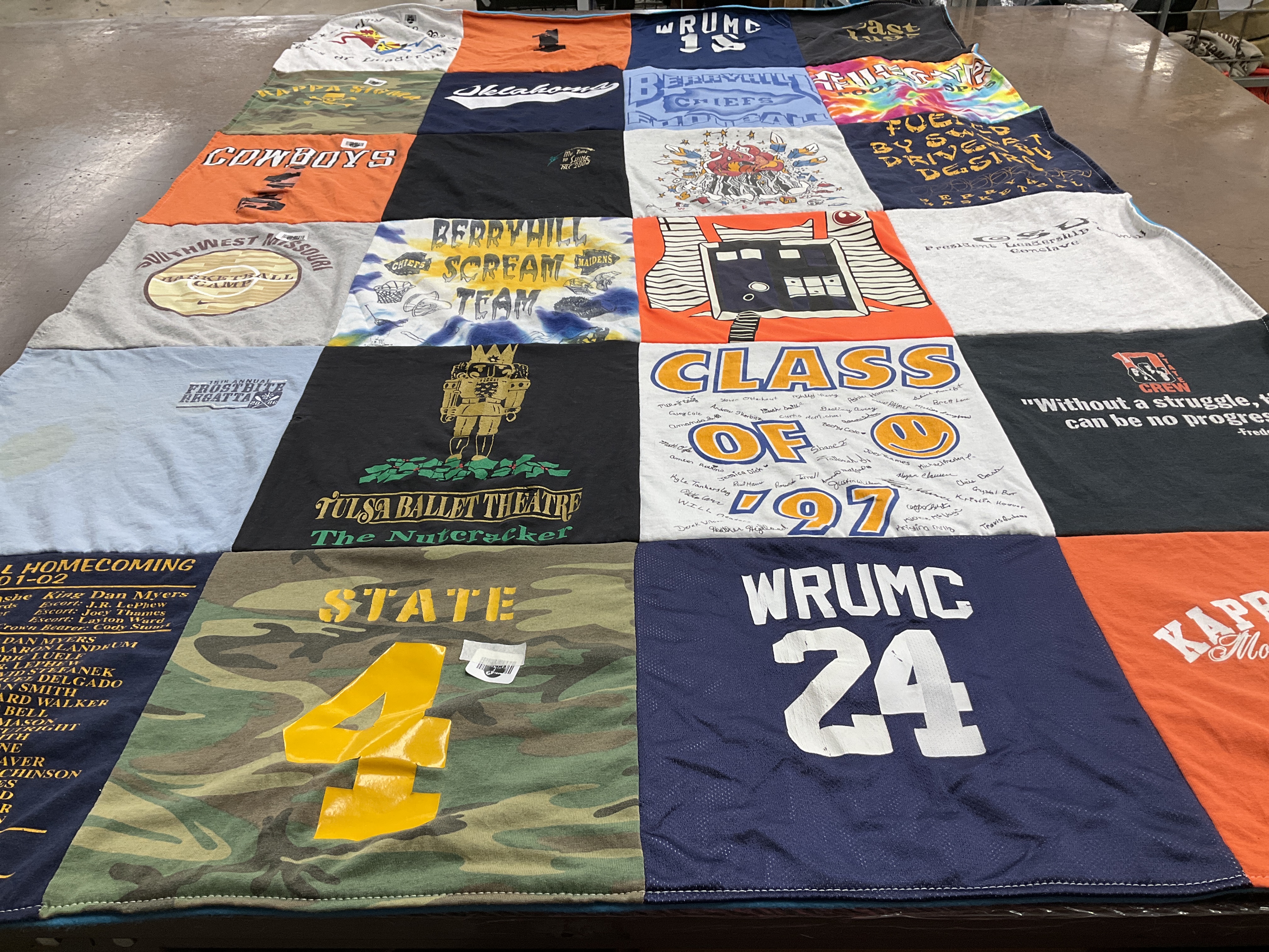 T-shirt quilt from southwestern missouri state university by Mark from OK