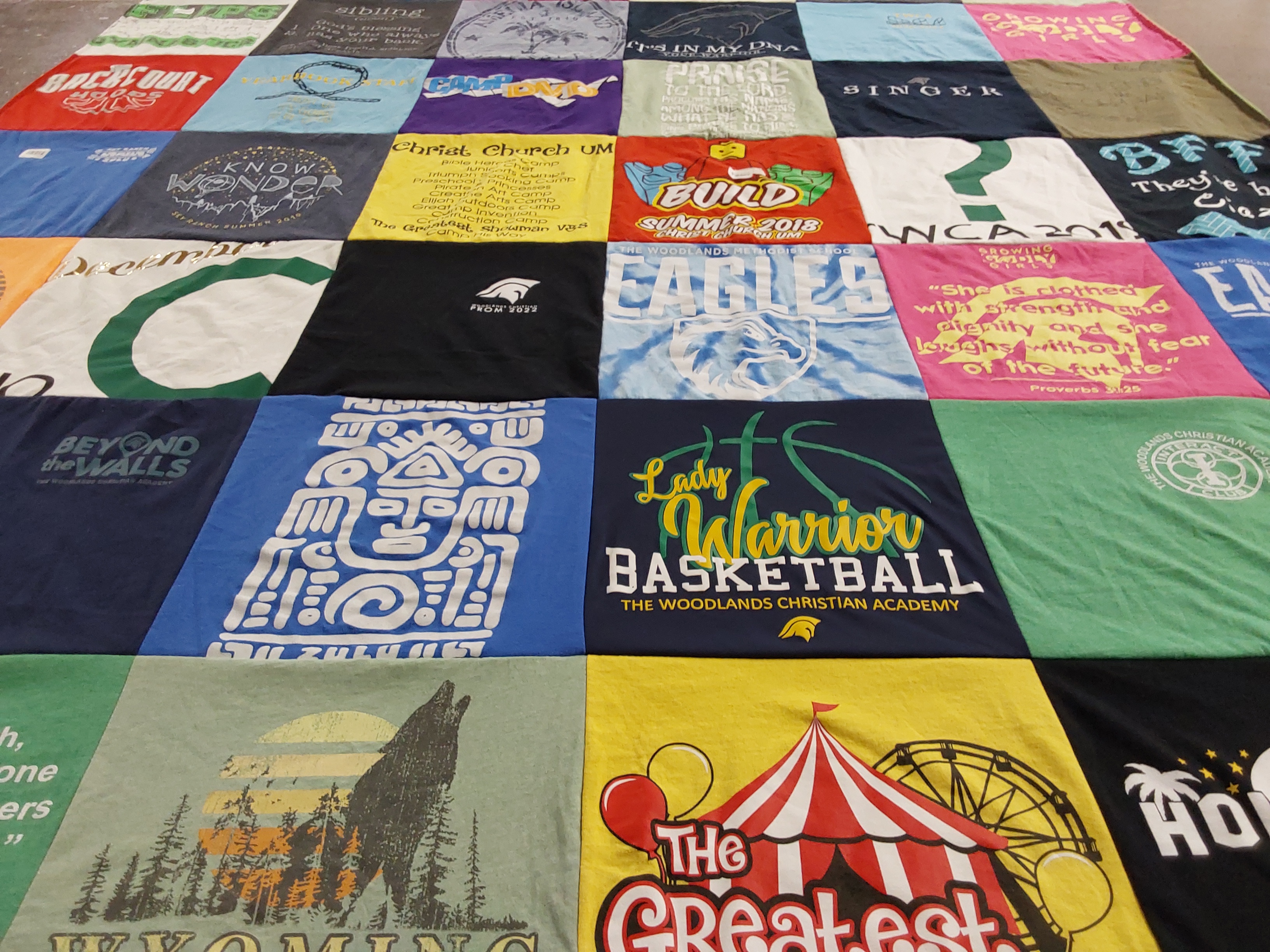 T-shirt quilt featuring lady warrior basketball by Jill from TX