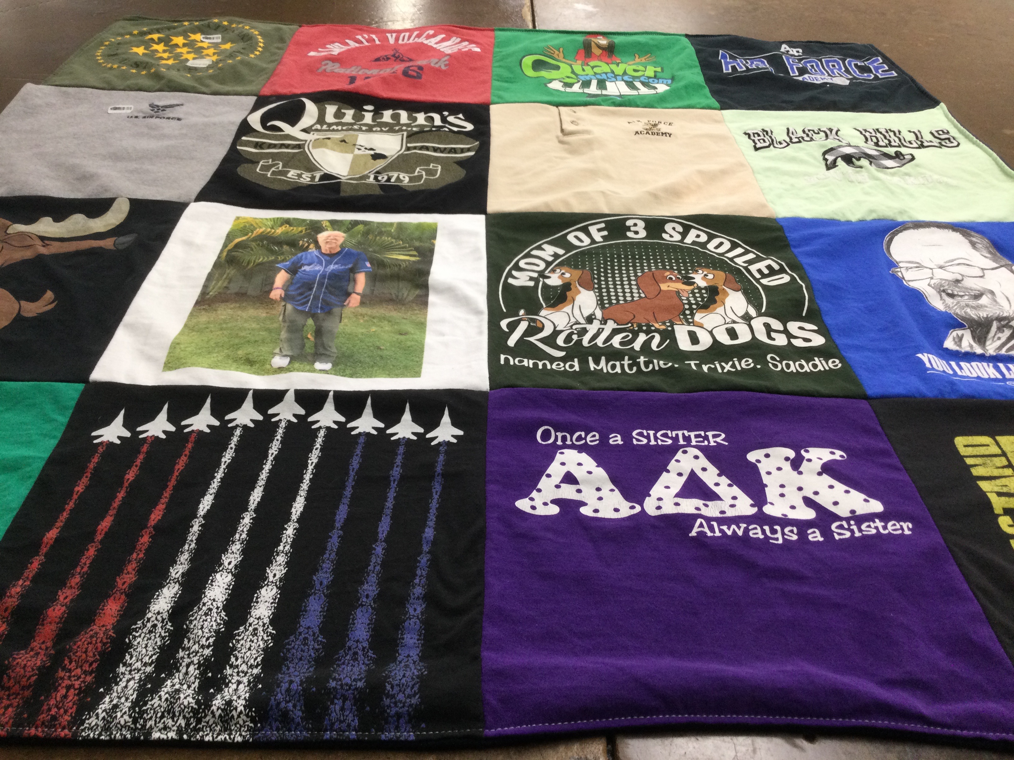 T-shirt quilt featuring black hills by Erin from GA