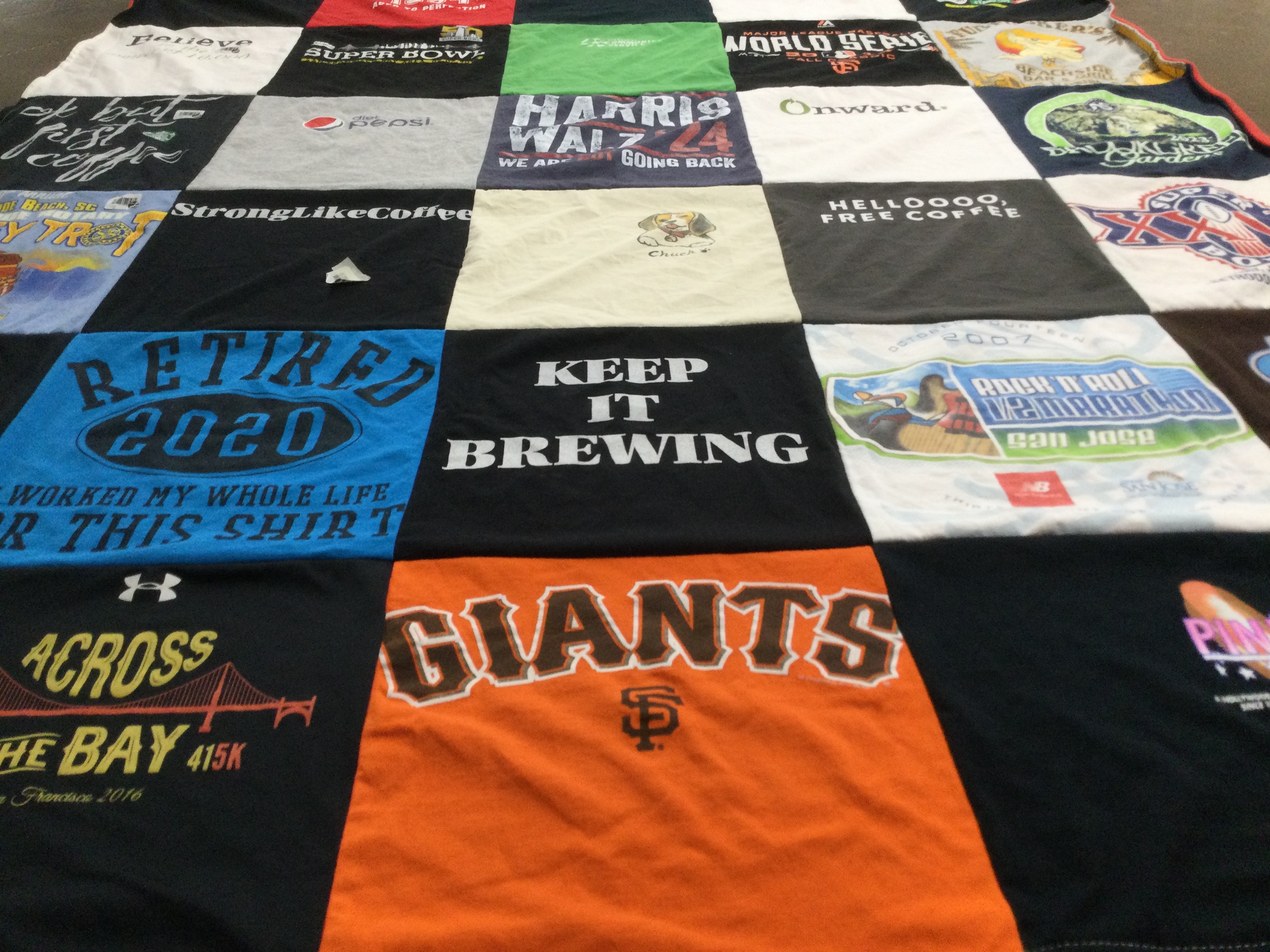 T-shirt quilt featuring san francisco giants by Jane from SC