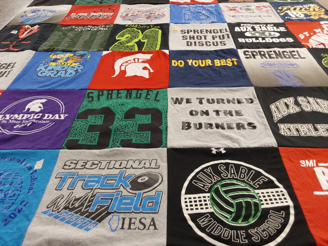 T-shirt quilt featuring sprengel athletics by Dawn from IL