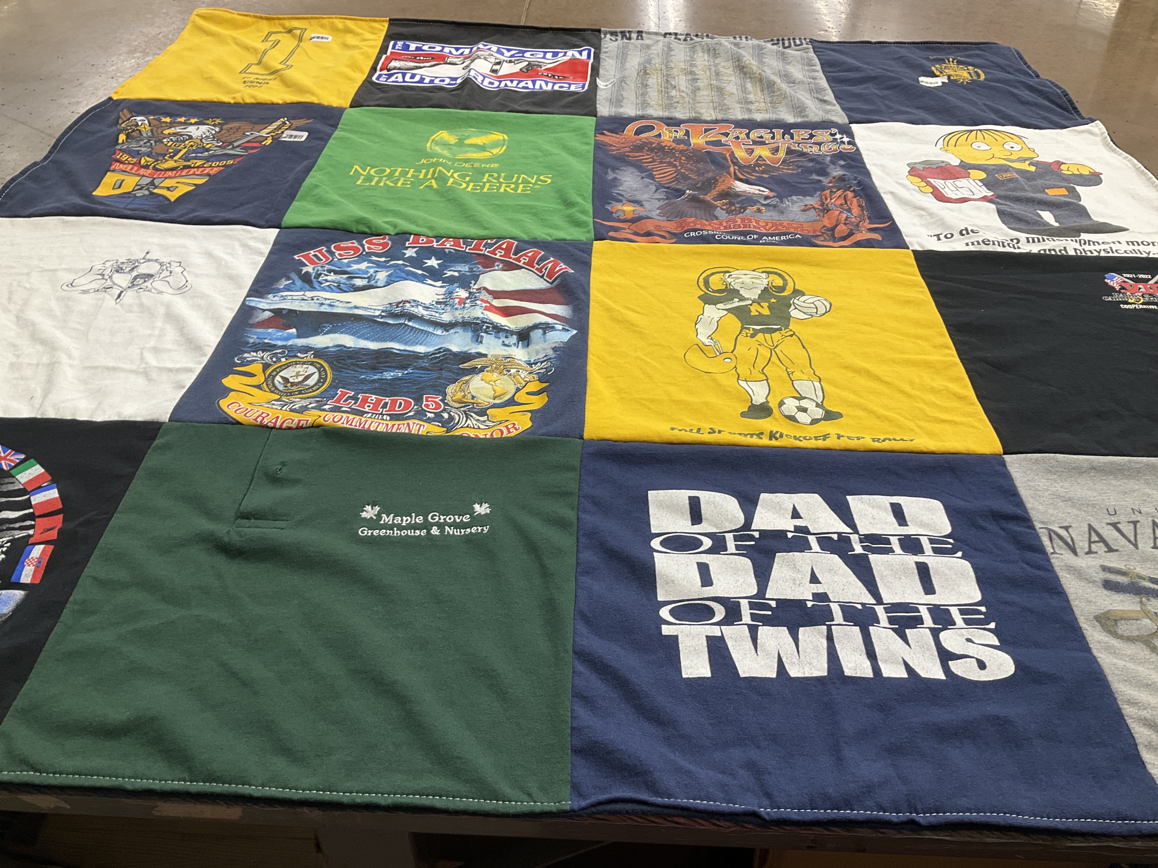 T-shirt quilt featuring naval academy soccer, united states naval academy by Marie E from IN