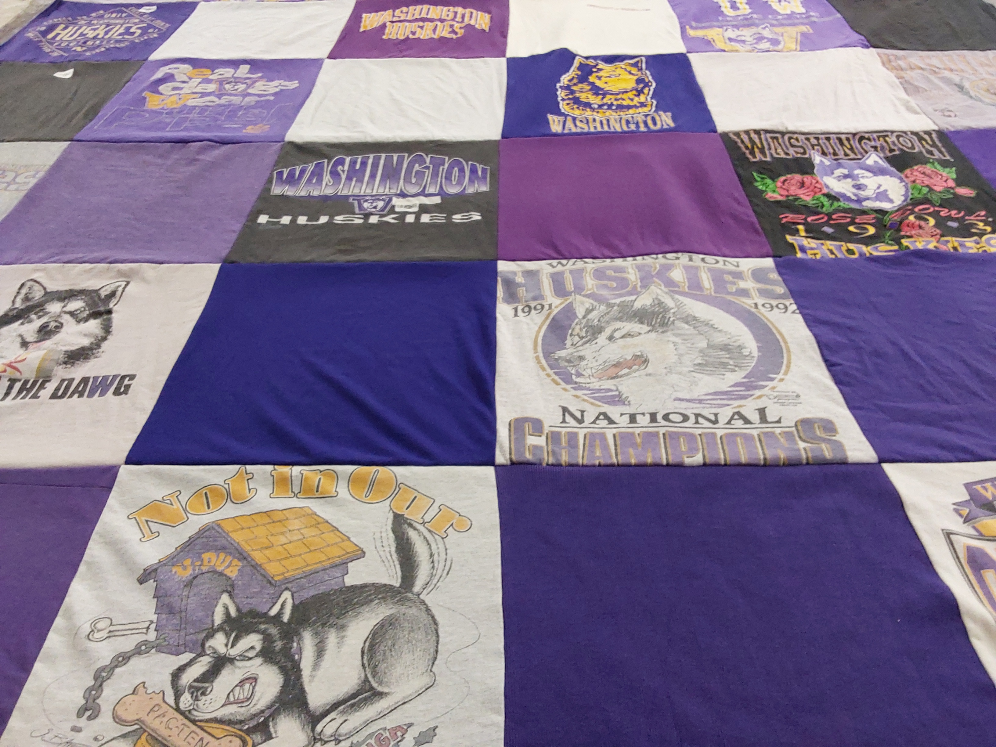 T-shirt quilt featuring university of washington huskies by Beth from WA