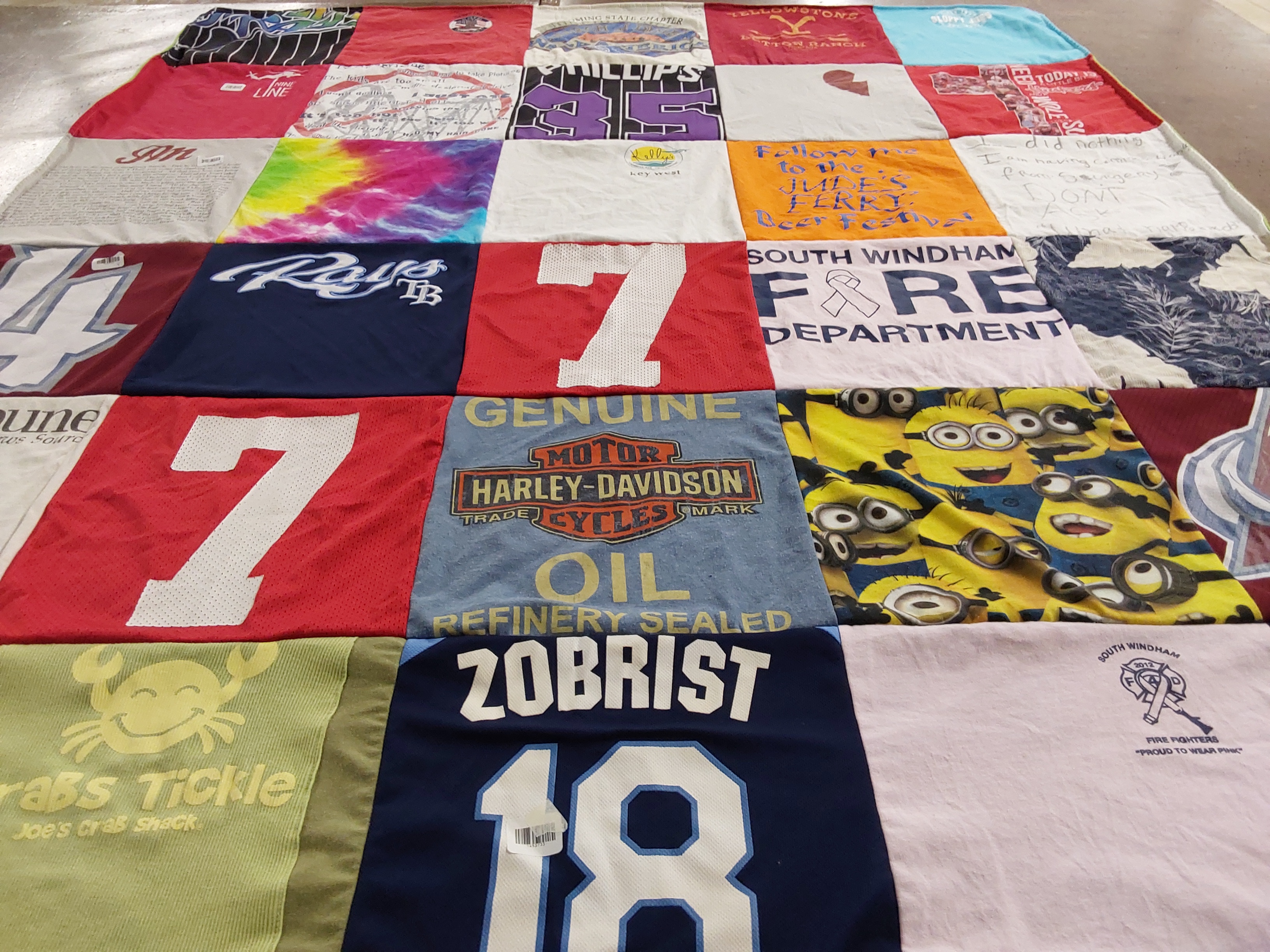 T-shirt quilt featuring tampa bay rays by Kelly from FL