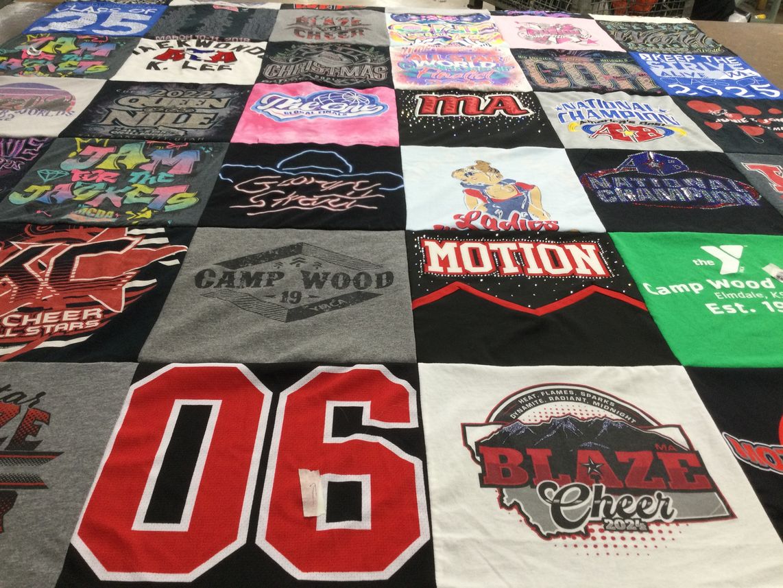 T-shirt quilt featuring blaze cheer by laurie from MT
