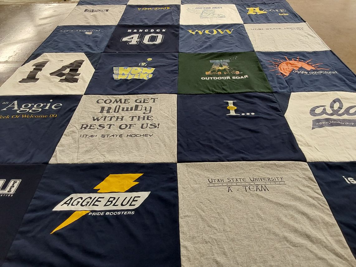 T-shirt quilt featuring utah state university hockey by Lisa from UT