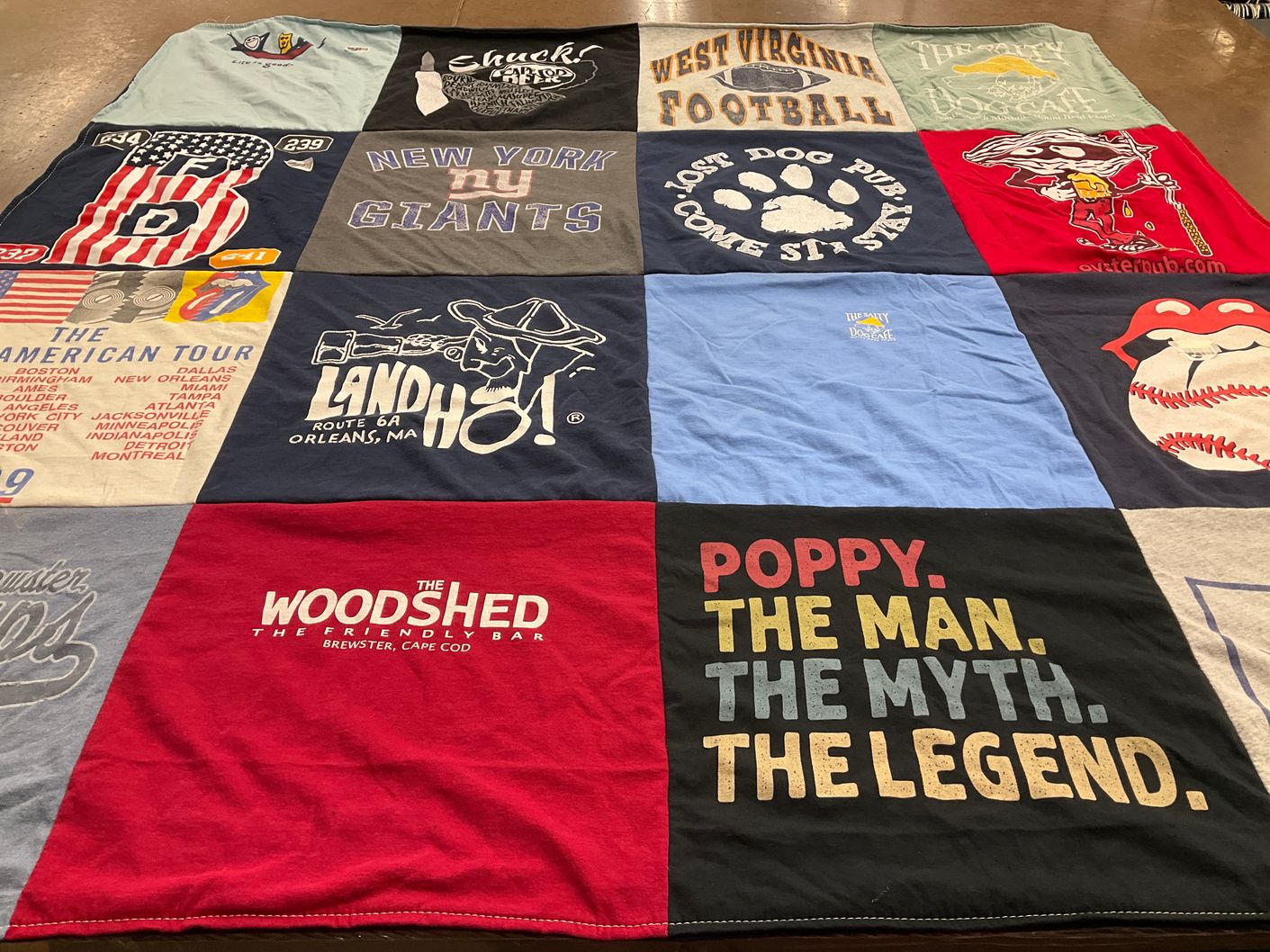 T-shirt quilt featuring new york giants, west virginia football by Nancy from MA
