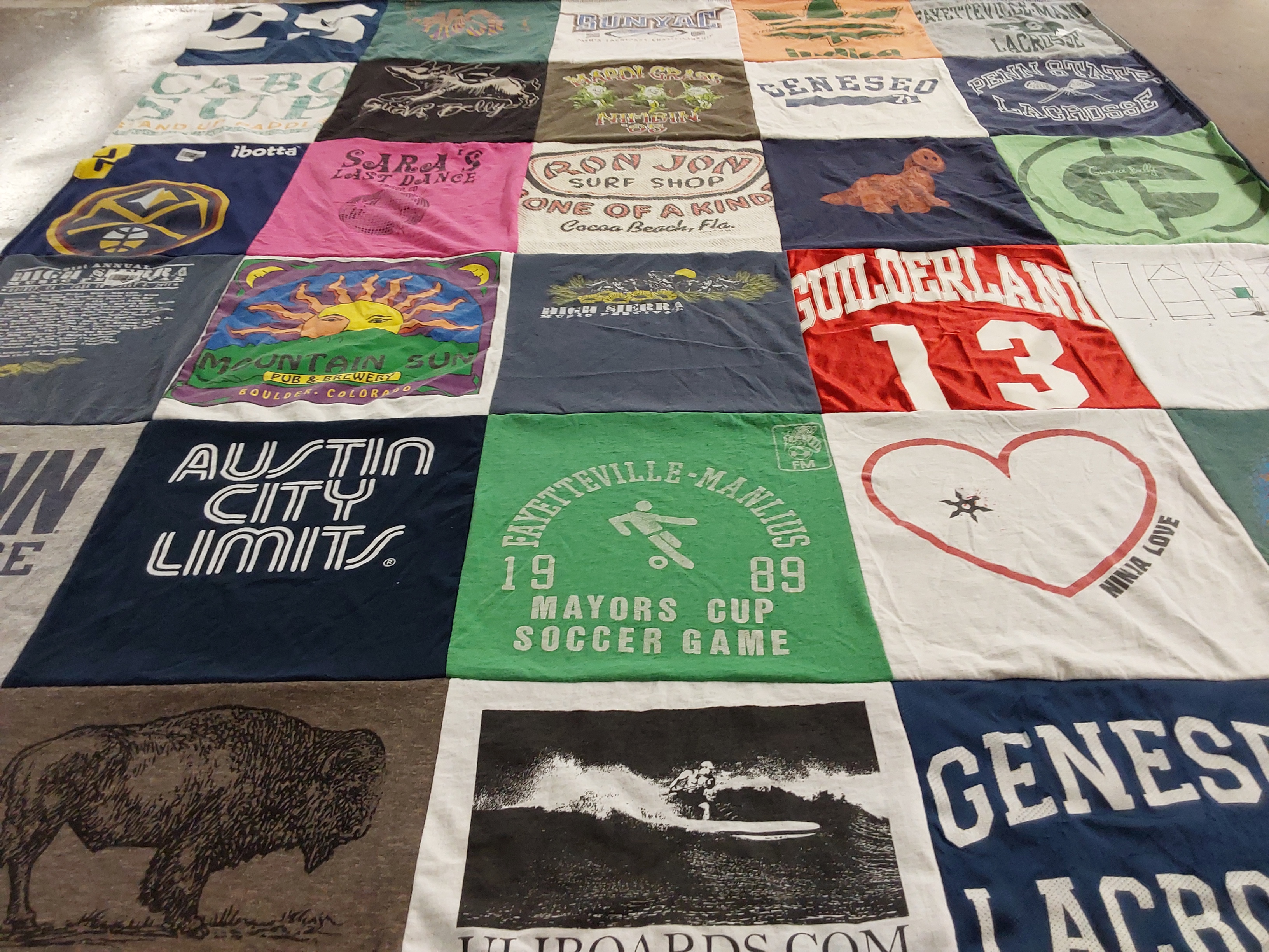 T-shirt quilt featuring guilderland lacrosse, fayetteville-manlius soccer by jessica from CO