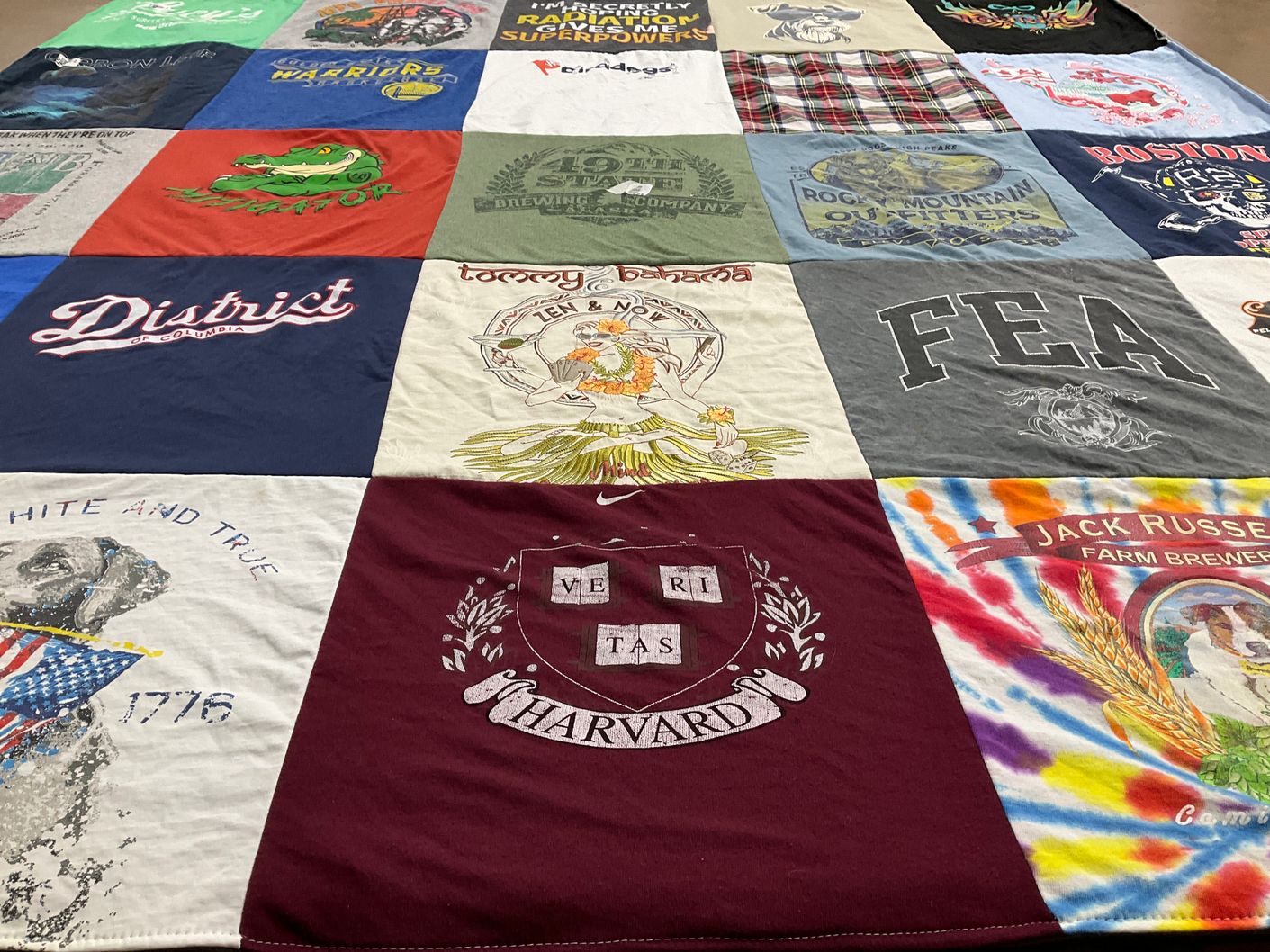 T-shirt quilt featuring golden state warriors by Jeff from DC