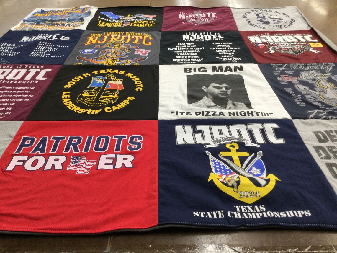 T-shirt quilt featuring njrotc by Julie from TX