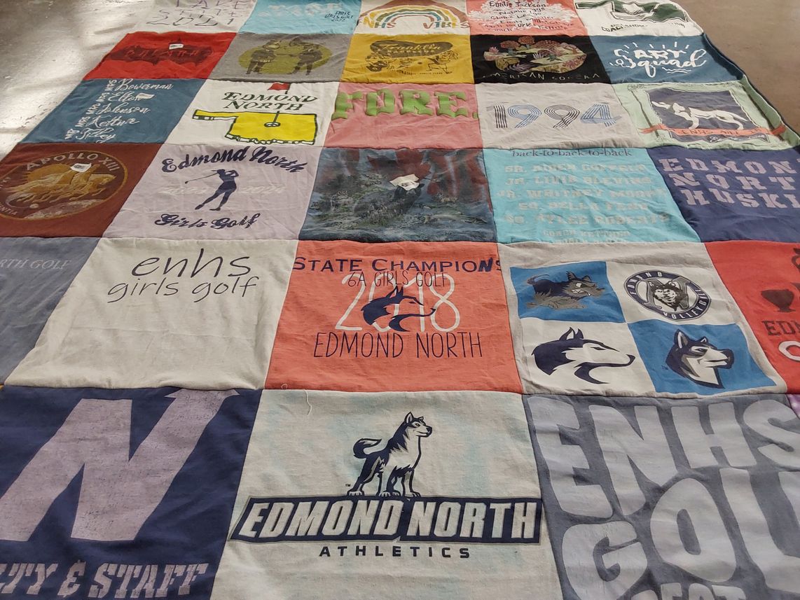T-shirt quilt from edmond north high school by Kate from OK