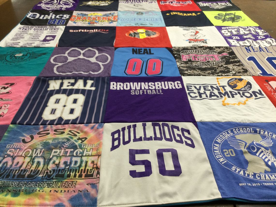 T-shirt quilt from brownsburg high school by Alyssa from IN