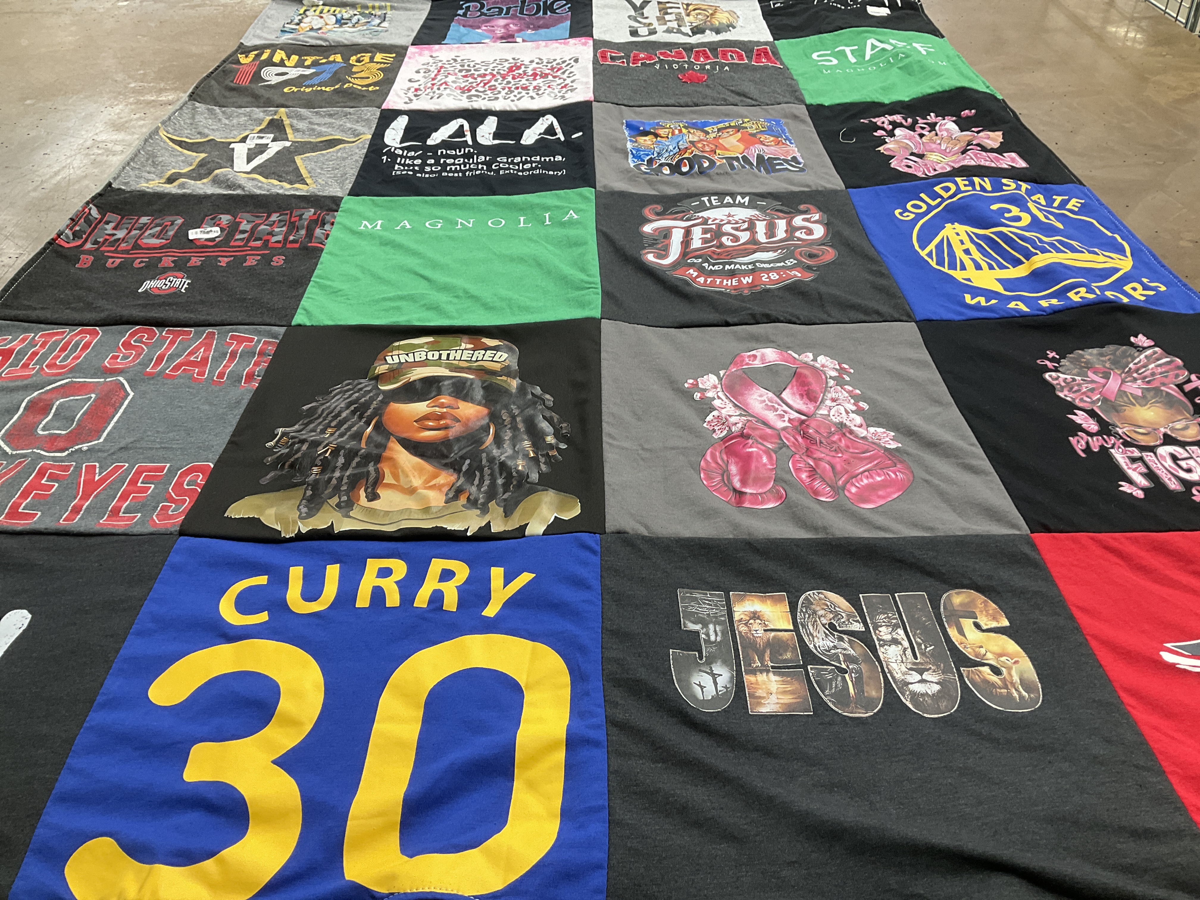 T-shirt quilt featuring golden state warriors by Nikki from TX