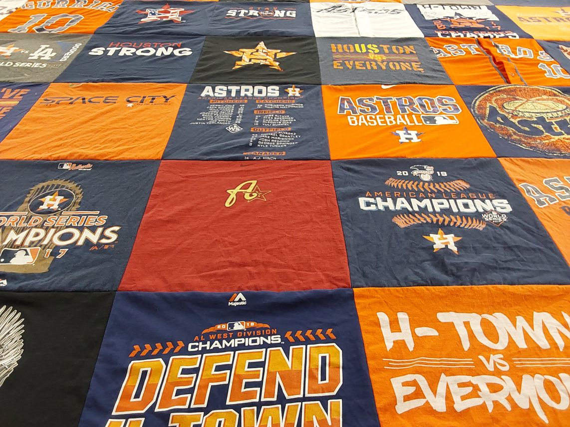 T-shirt quilt featuring houston astros by Stephen from TX