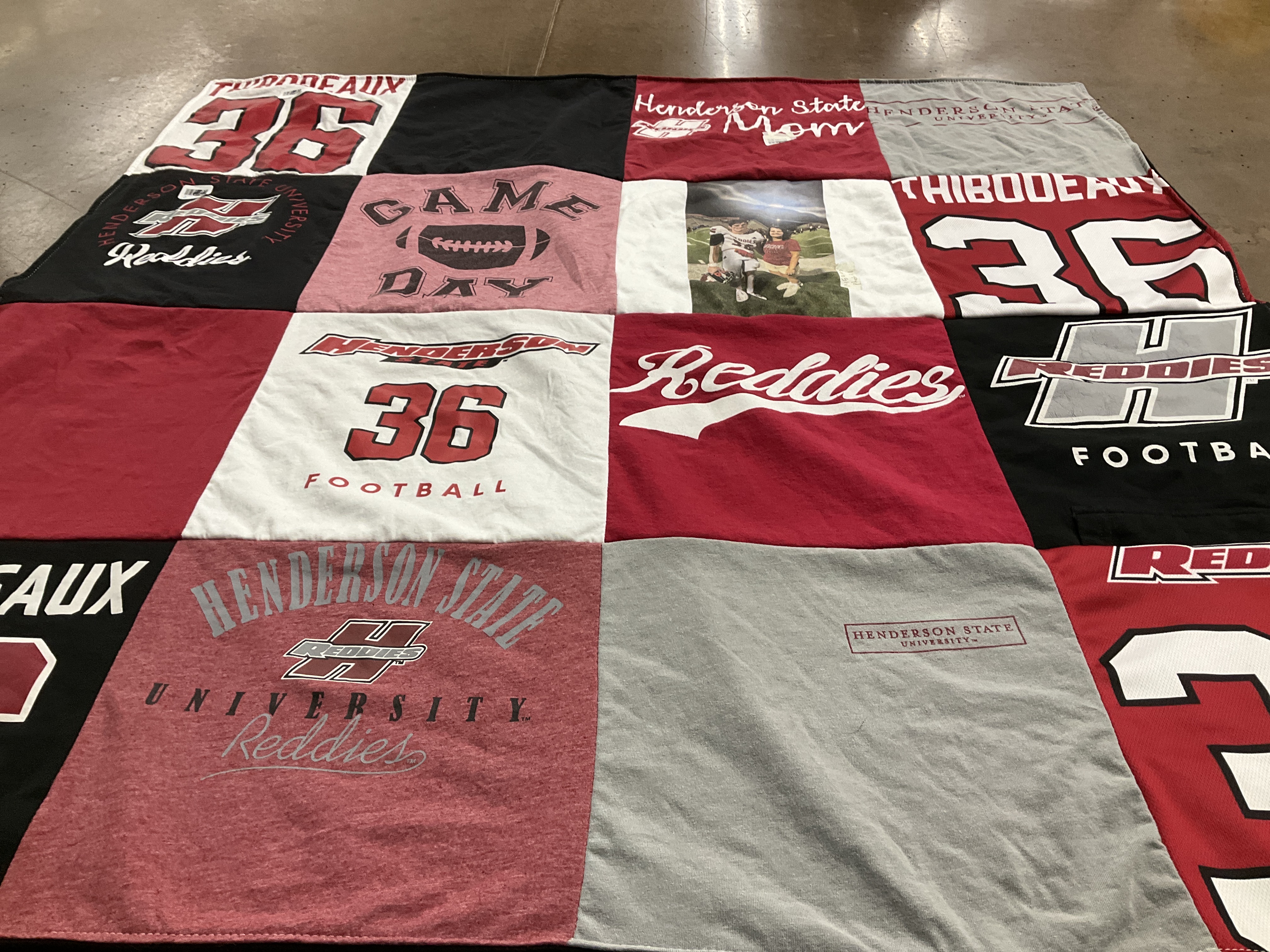 T-shirt quilt featuring henderson state university reddies by Bridgette from LA