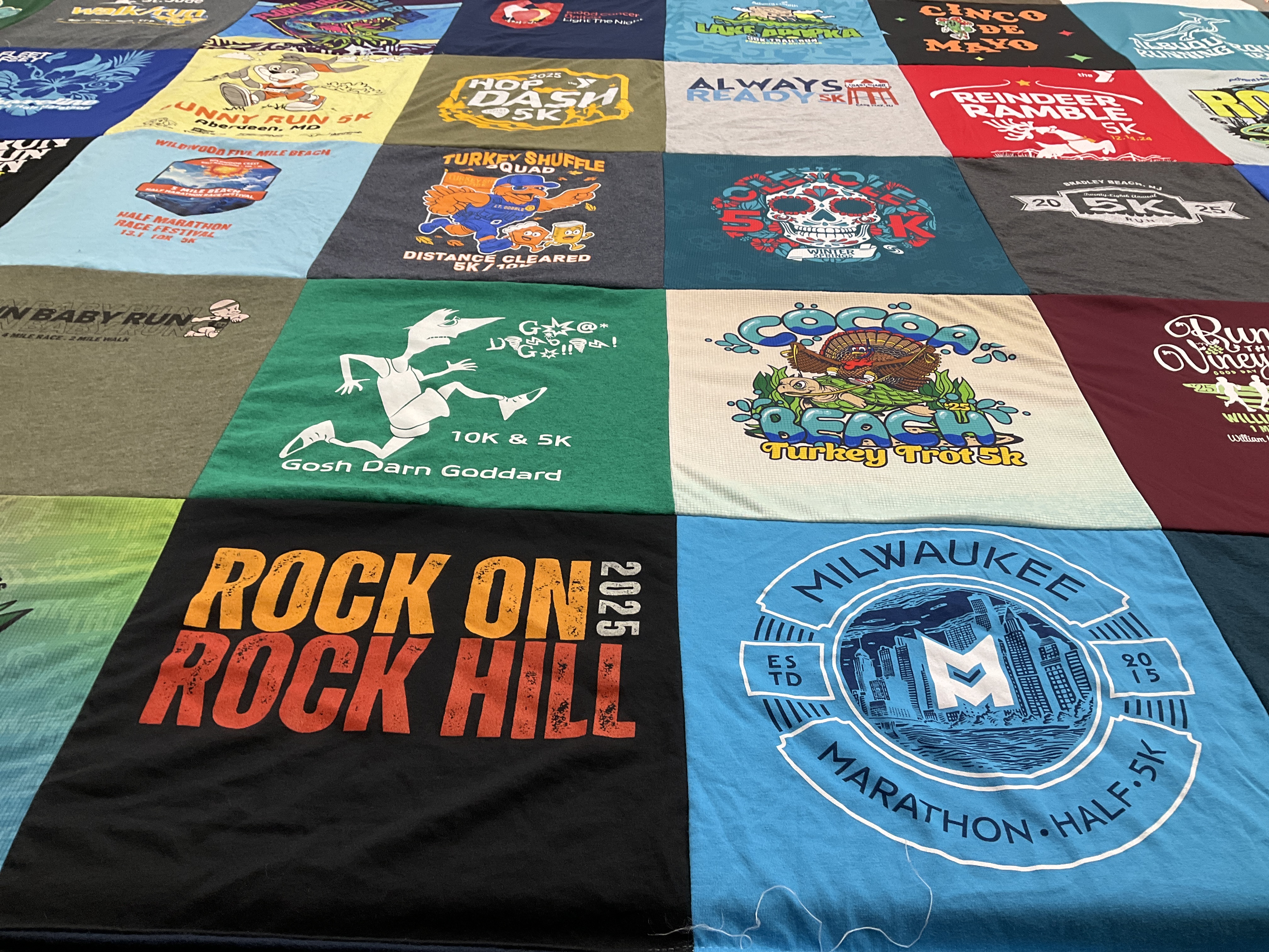 T-shirt quilt with running, races themes by David from PA