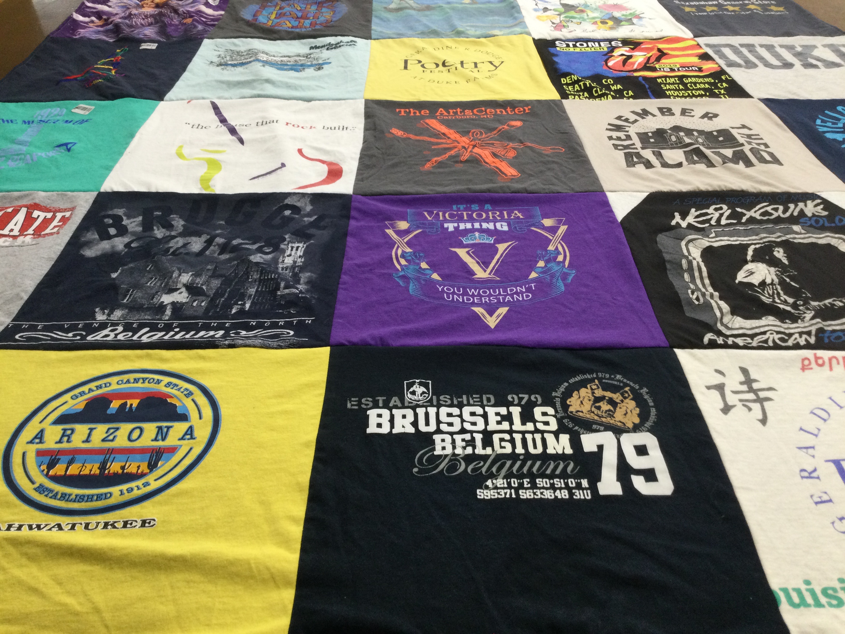 T-shirt quilt from duke university by Victoria France from CO