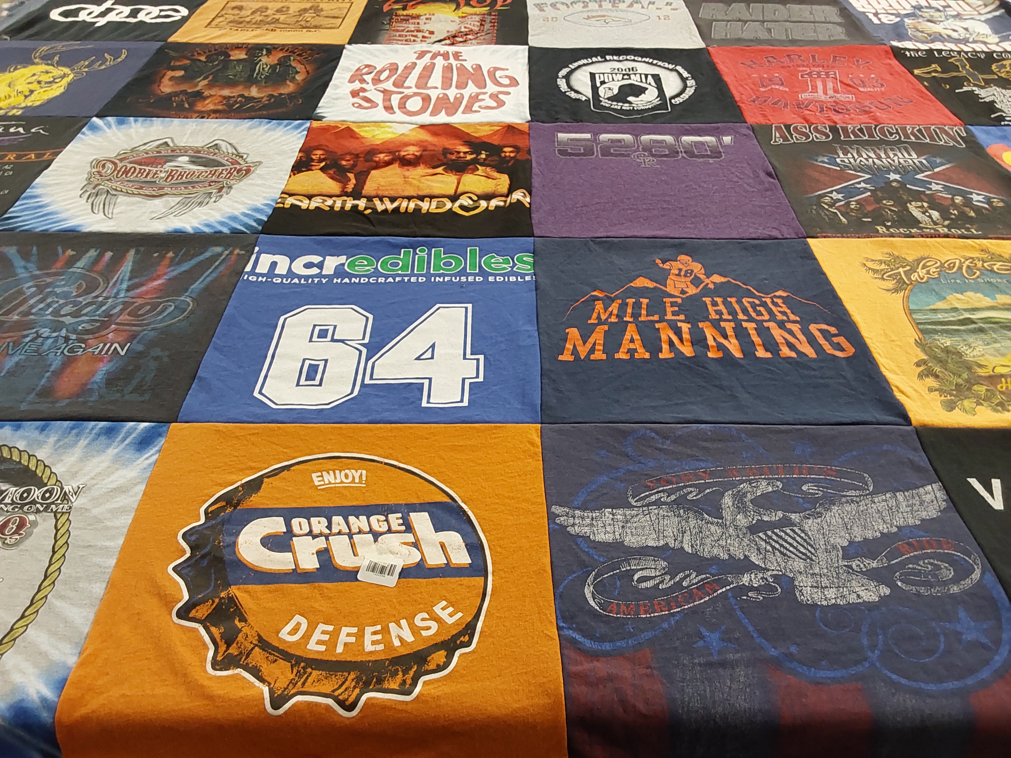 T-shirt quilt featuring denver broncos by Helen from CO