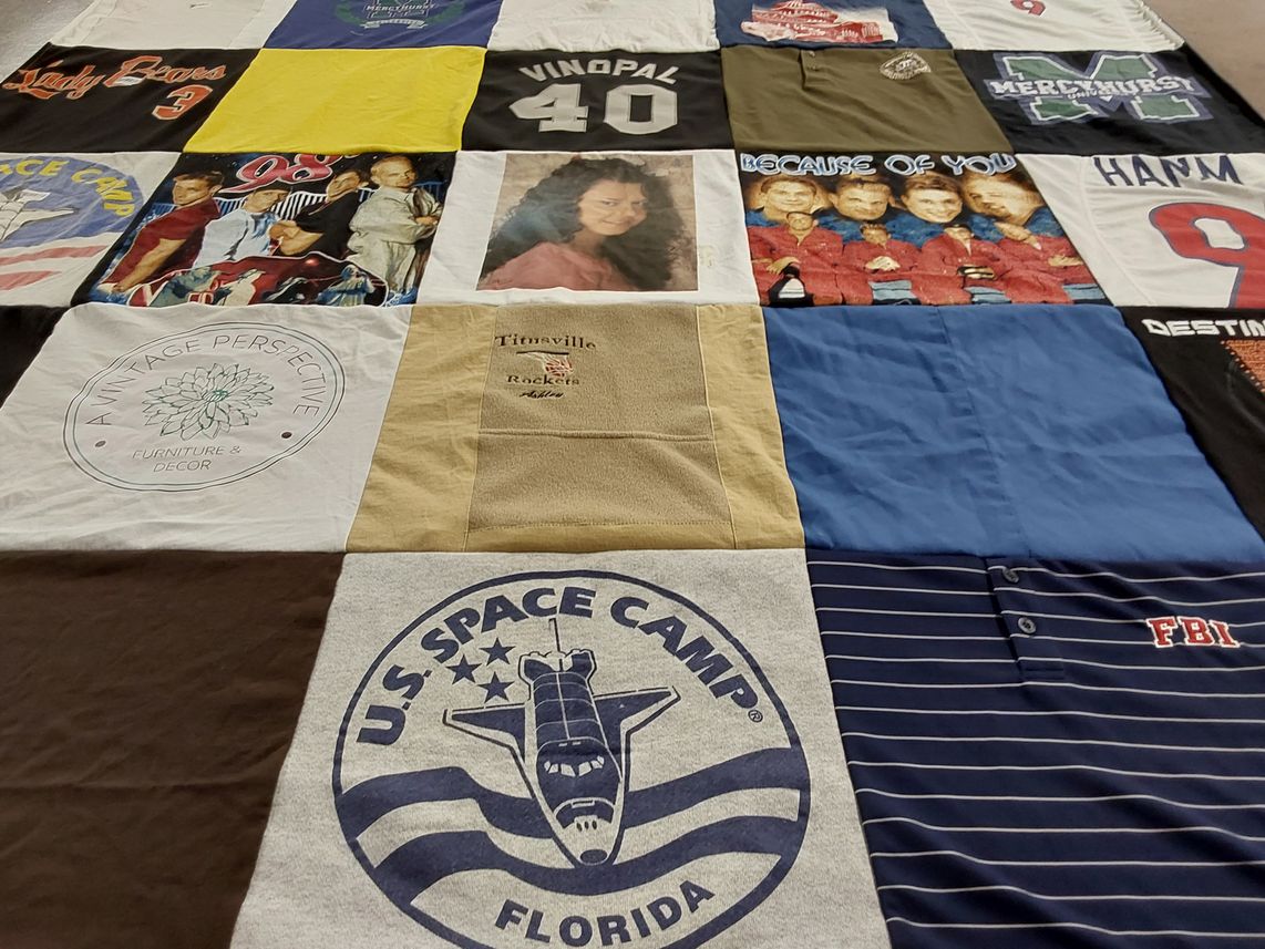 T-shirt quilt featuring lady bears by H from PA