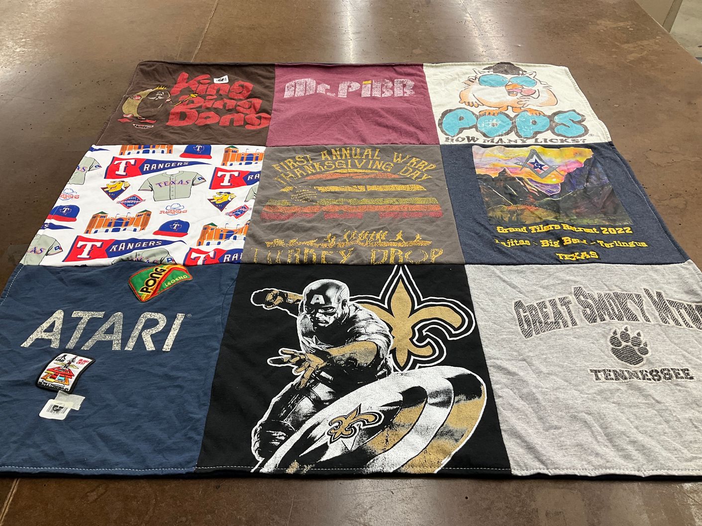 T-shirt quilt featuring texas rangers by Beth from TX