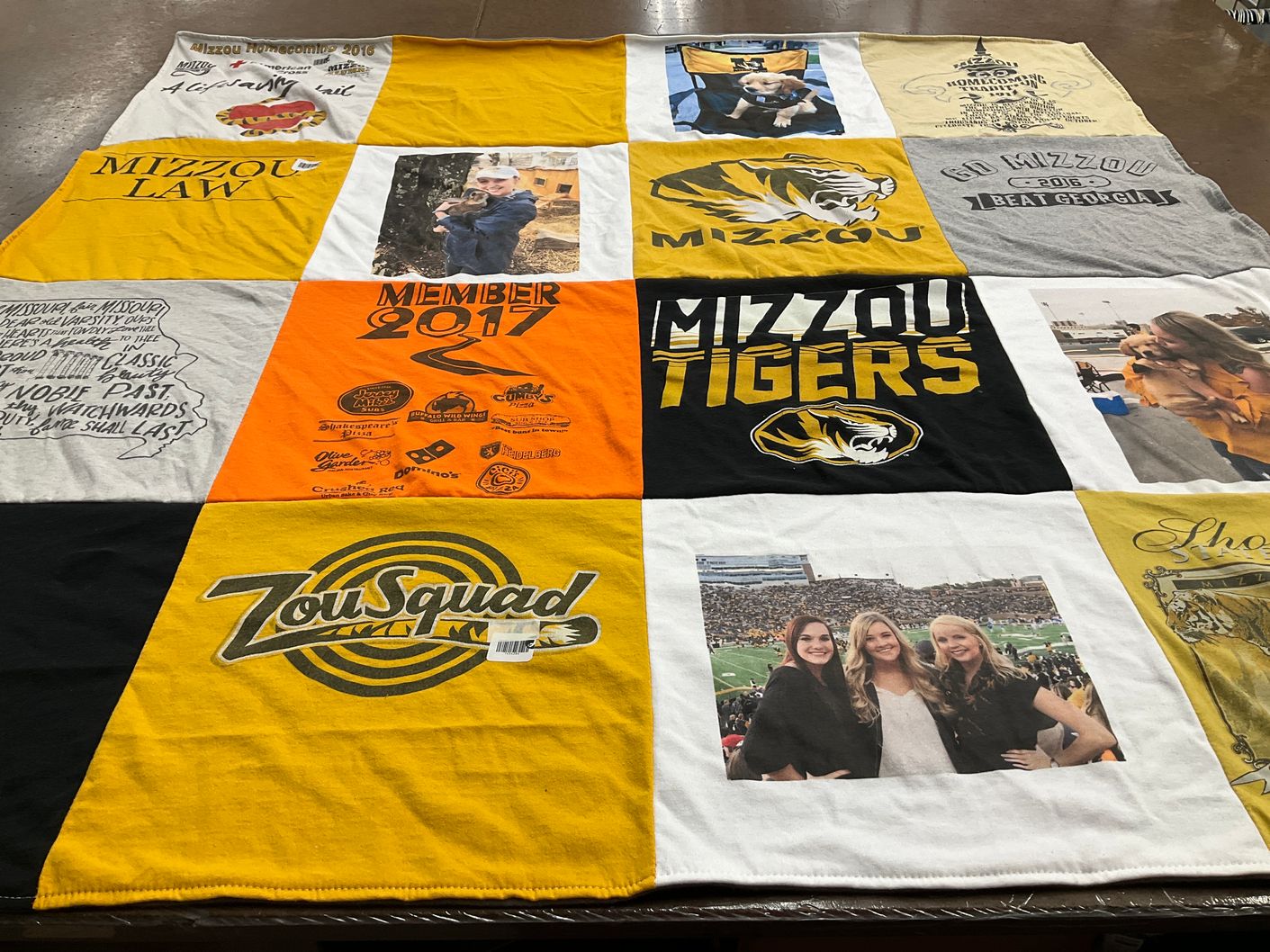 T-shirt quilt featuring missouri tigers by Lori from IL