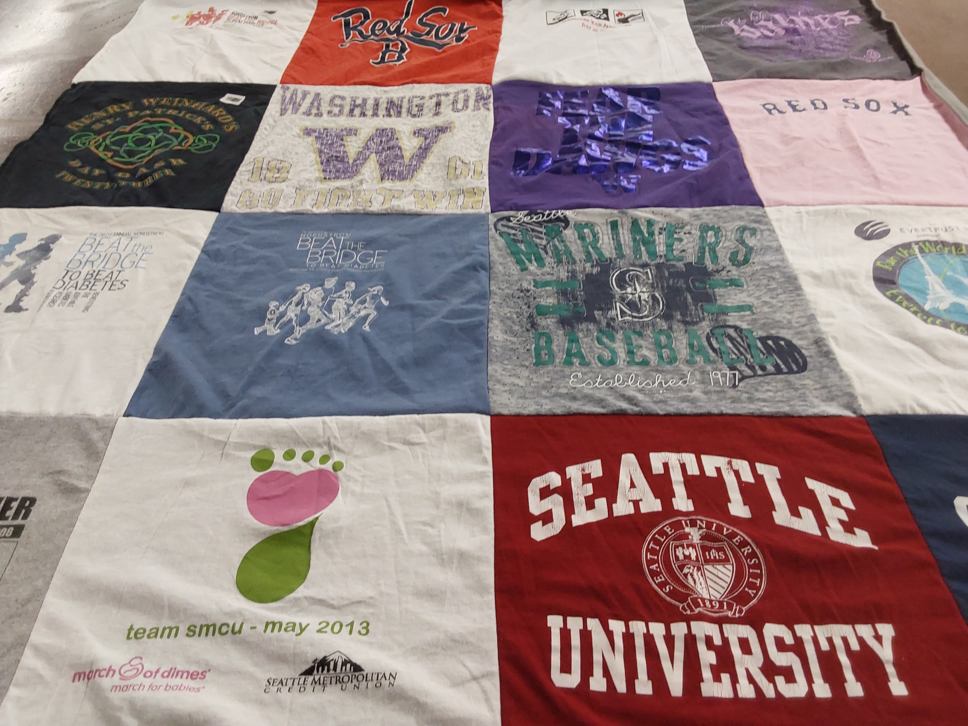 T-shirt quilt featuring seattle mariners, washington by Stephanie from MA