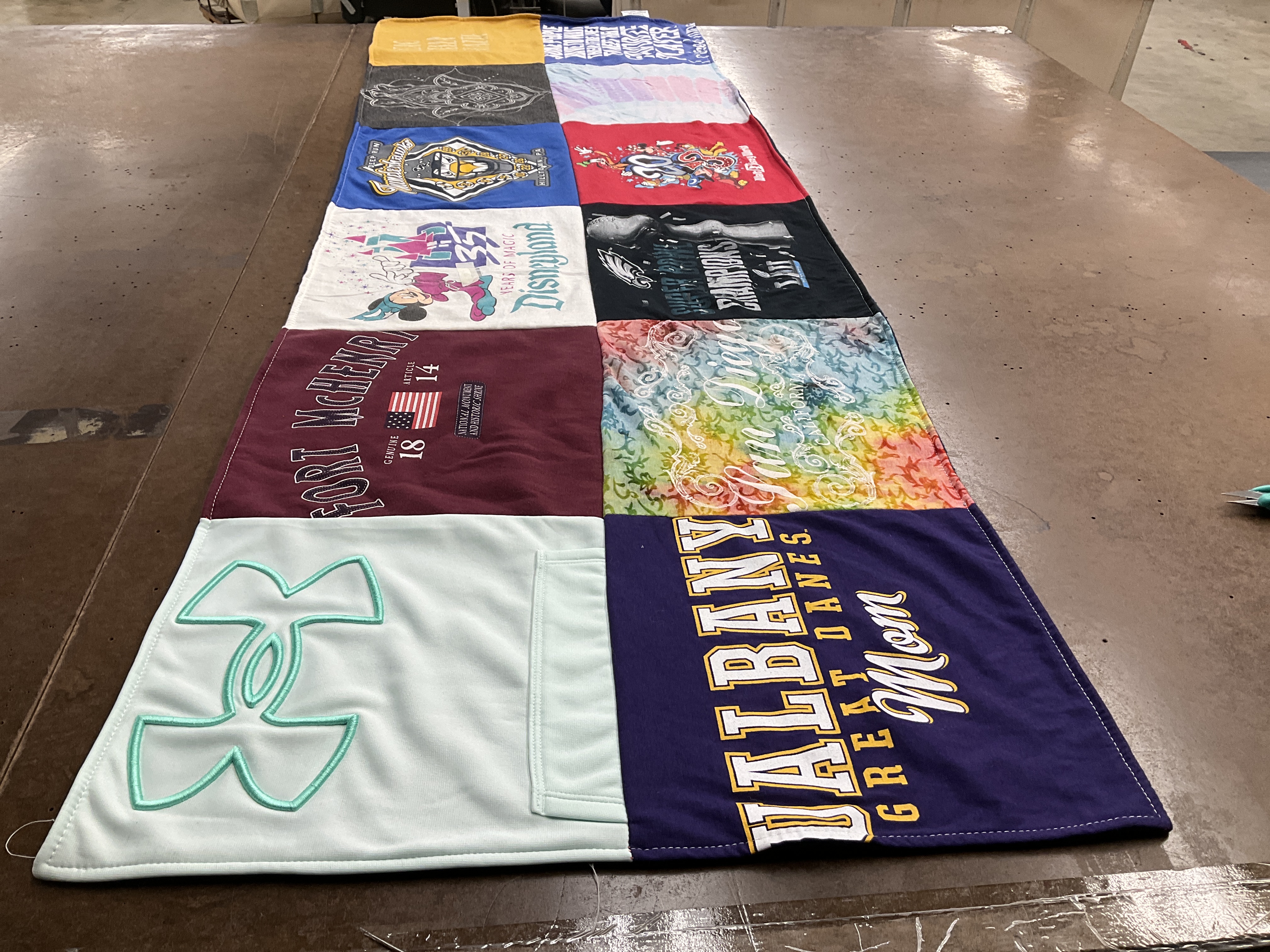 T-shirt quilt featuring university at albany great danes by Peter from PA