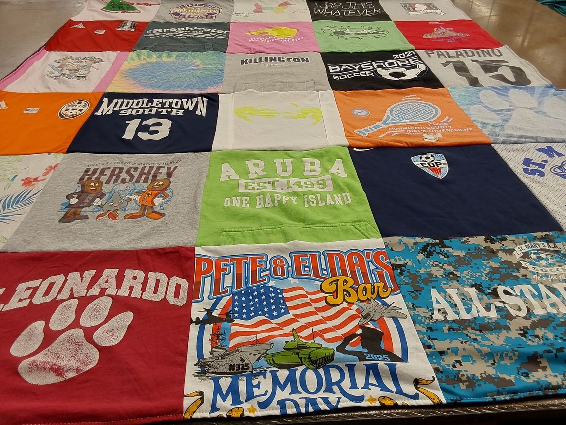 T-shirt quilt featuring pete and elder's bar soccer team by Eliana from NJ