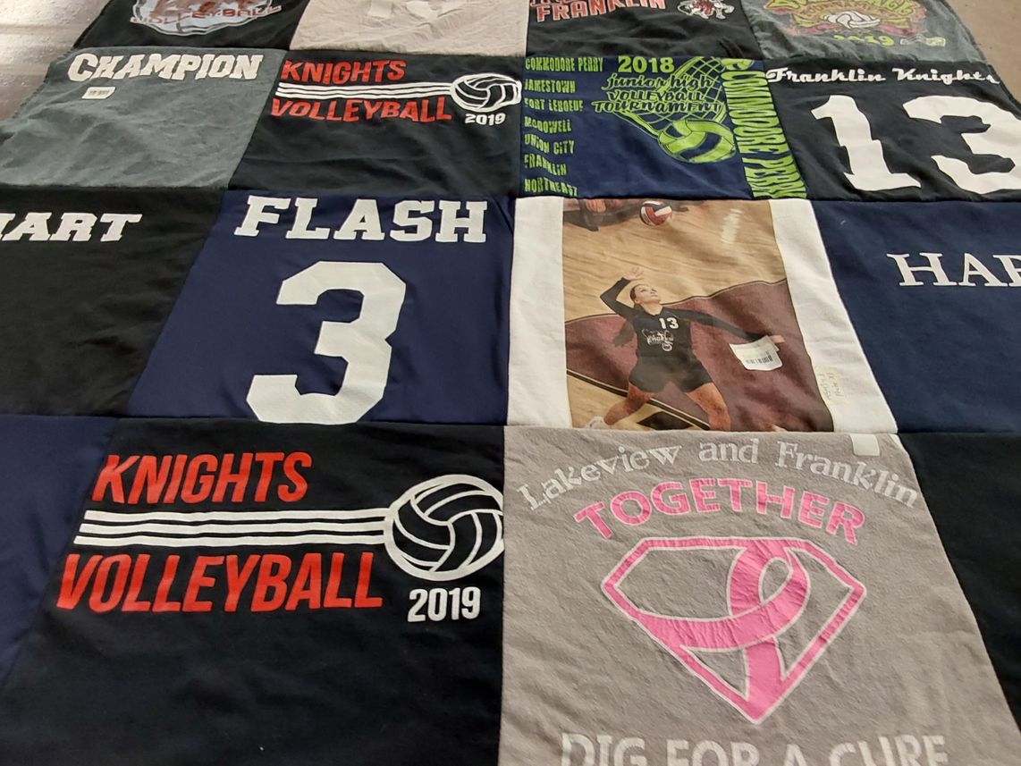 T-shirt quilt featuring franklin knights volleyball by Robin from PA