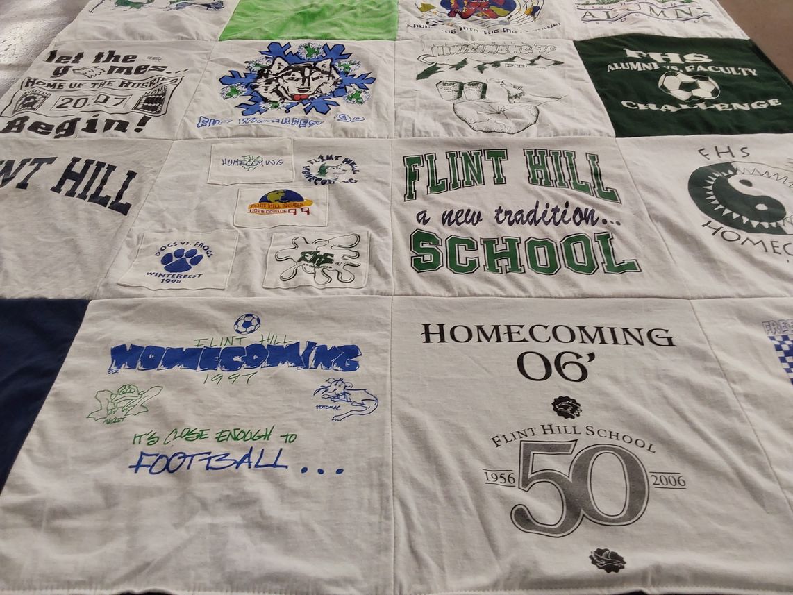 T-shirt quilt from flint hill school by Riya from VA