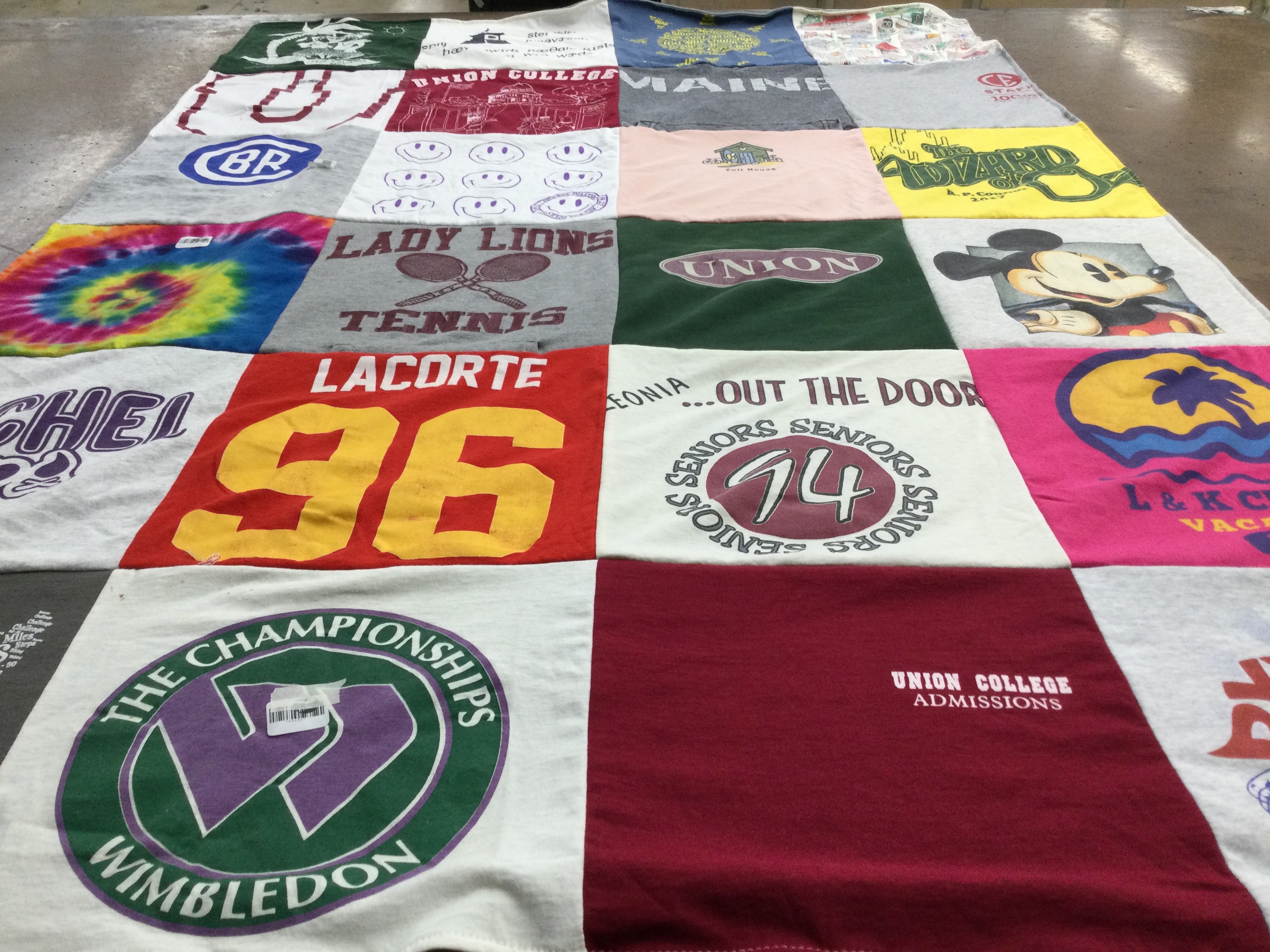 T-shirt quilt from union college by Stacy from NY