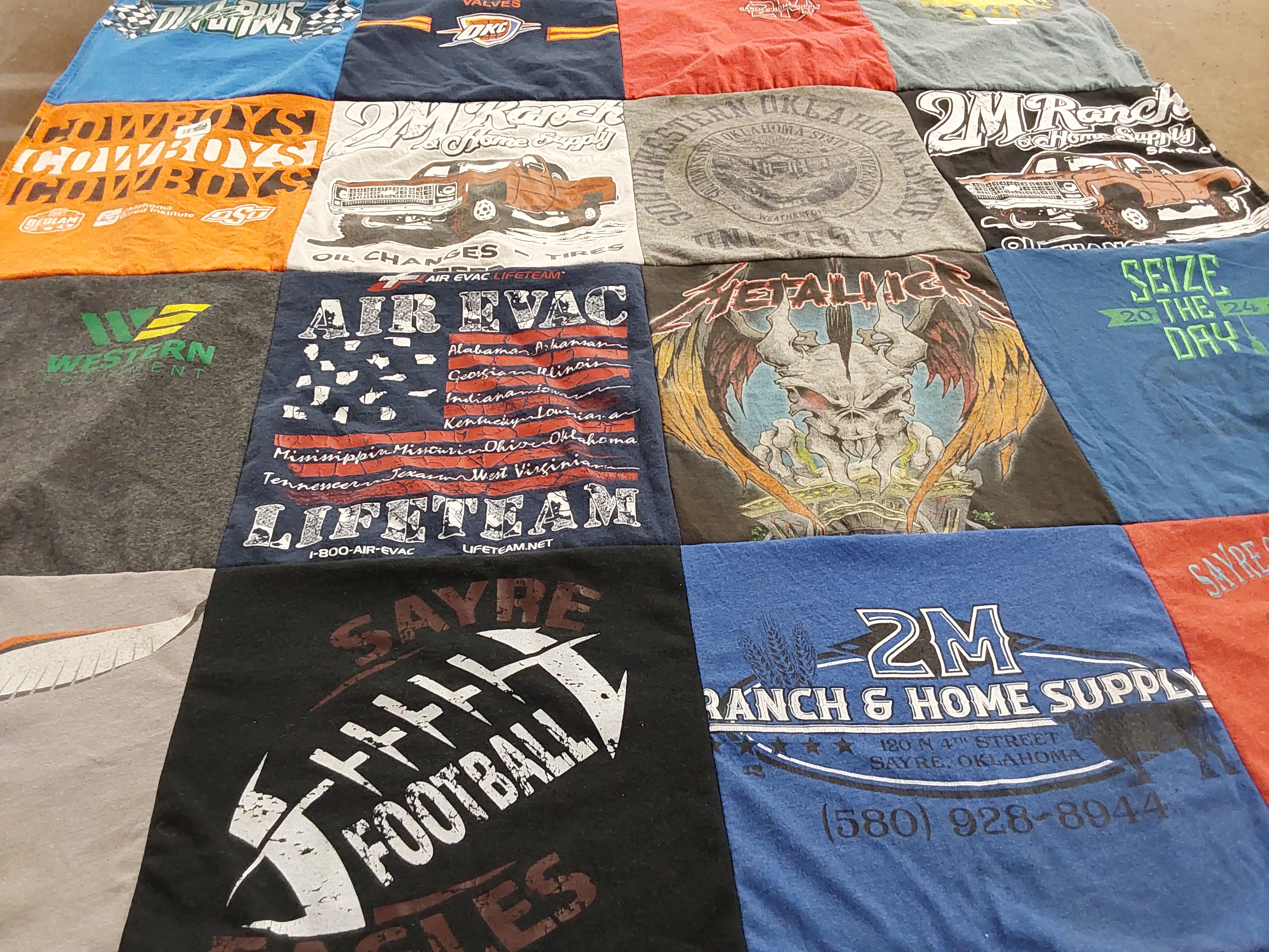 T-shirt quilt featuring sayre eagles by Becky from OK