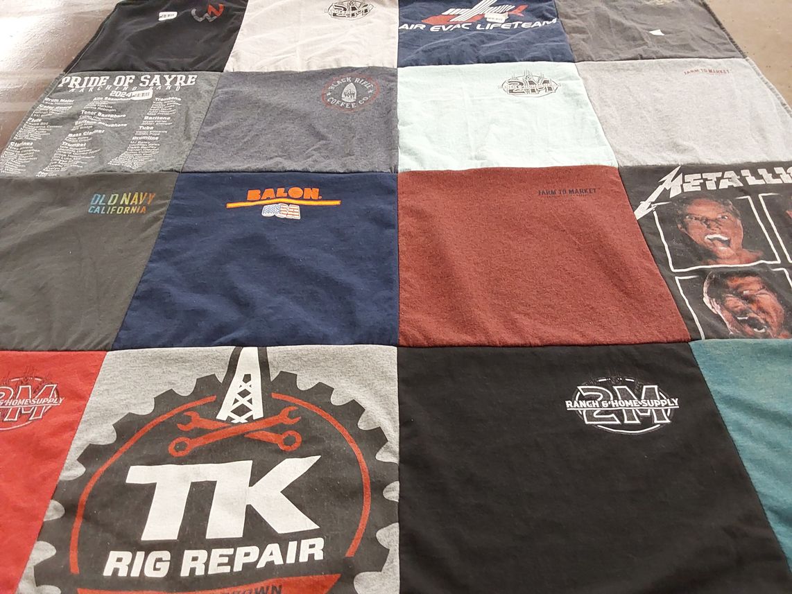 T-shirt quilt with music, fashion themes by Jodee from OK