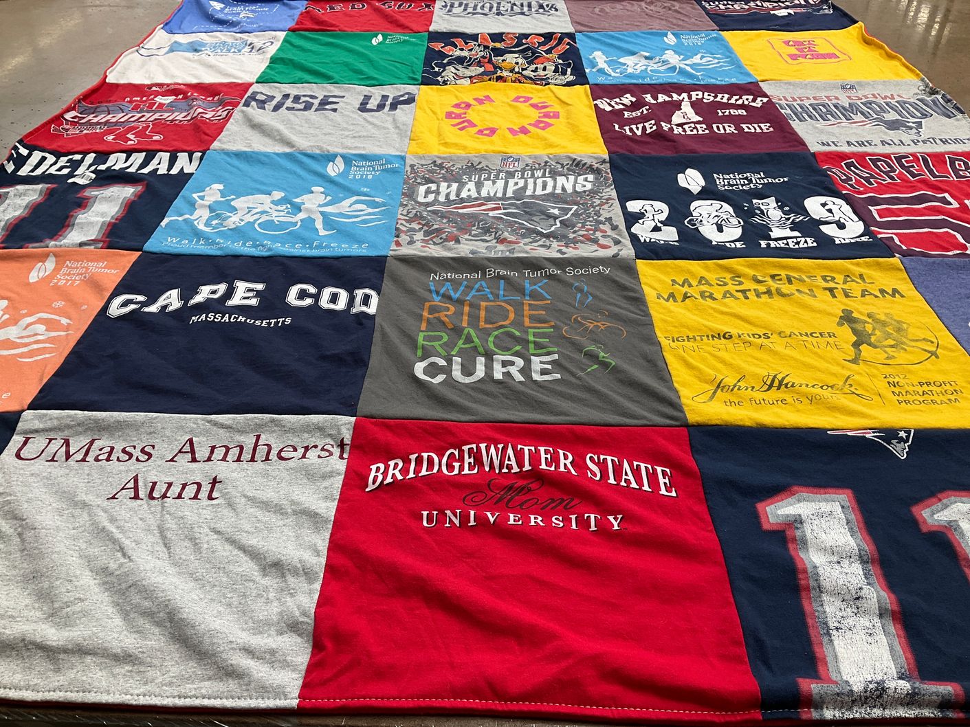 T-shirt quilt featuring mass general marathon team by Wilny from MA