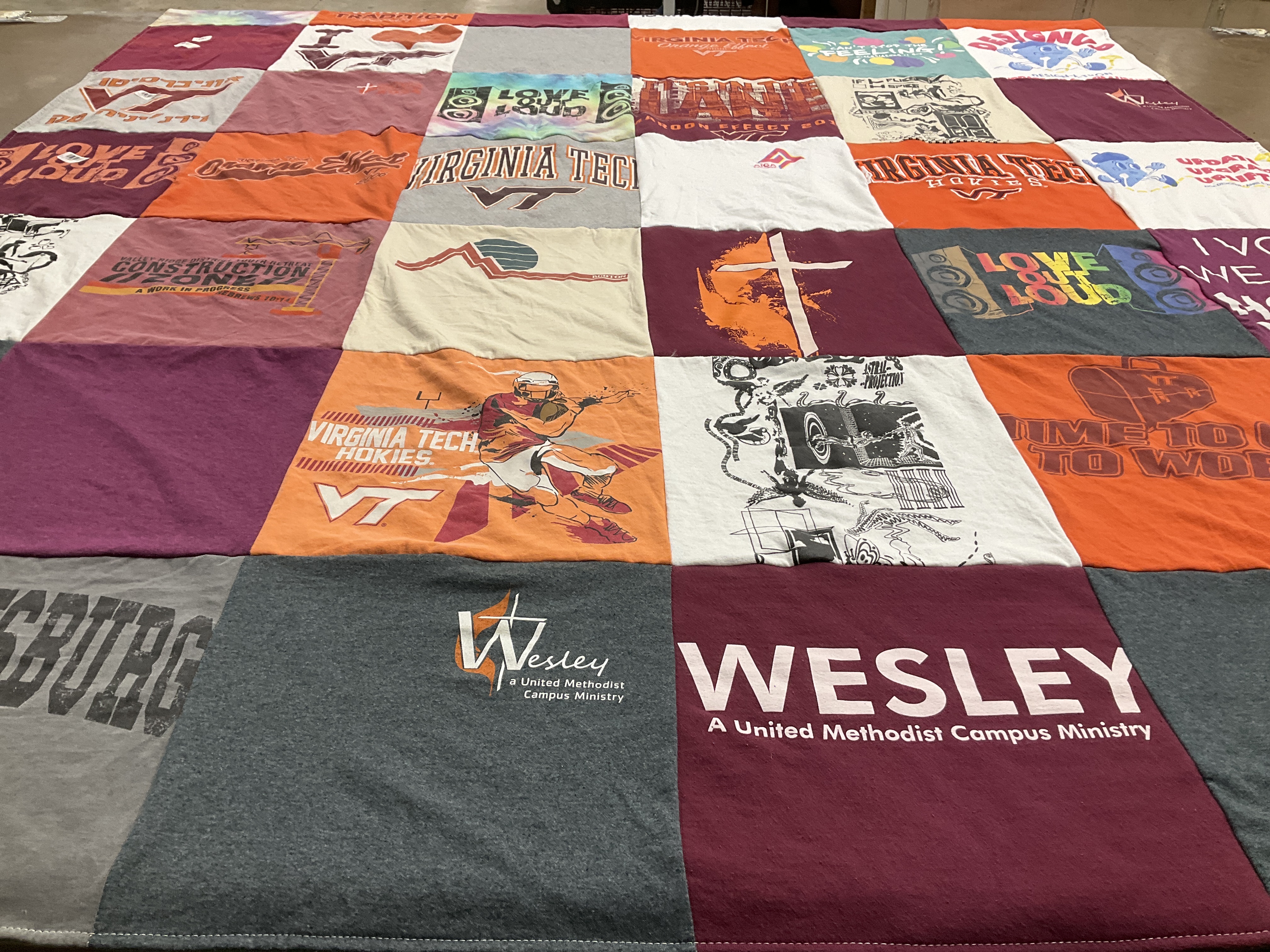 T-shirt quilt from virginia tech university by Nickole from VA