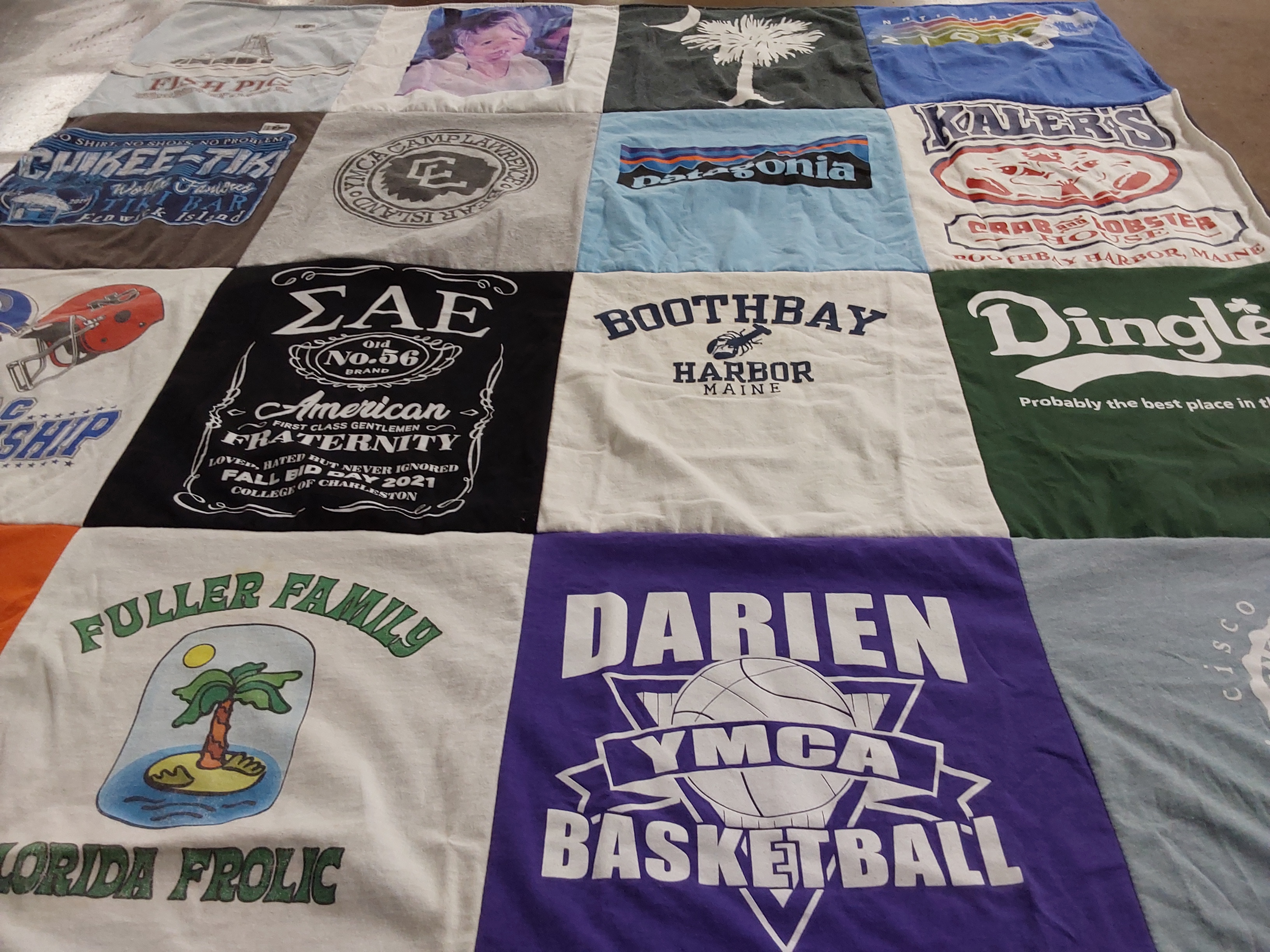 T-shirt quilt featuring darien ymca basketball by edward from CT