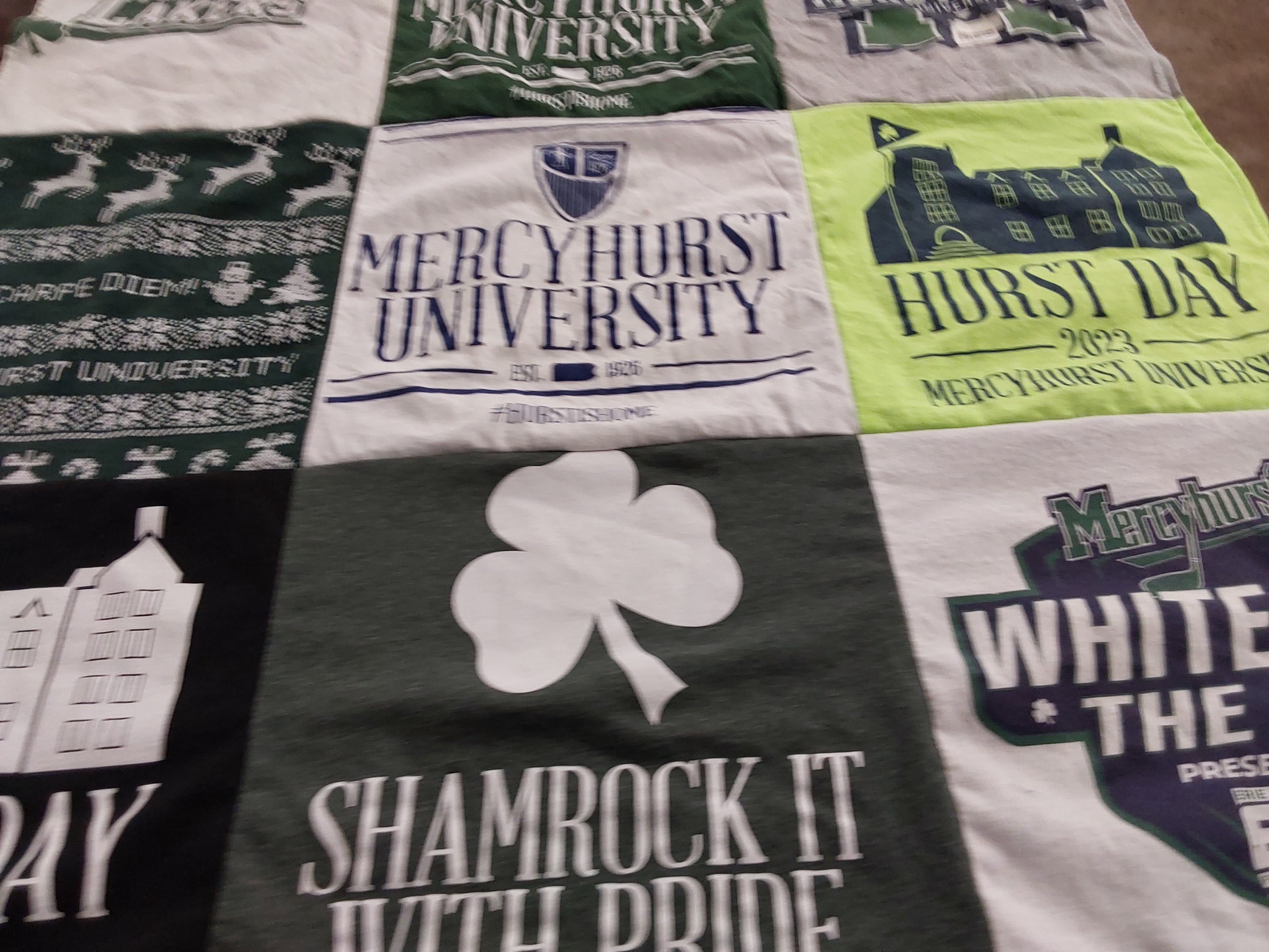 T-shirt quilt from mercyhurst university by Karin from NY