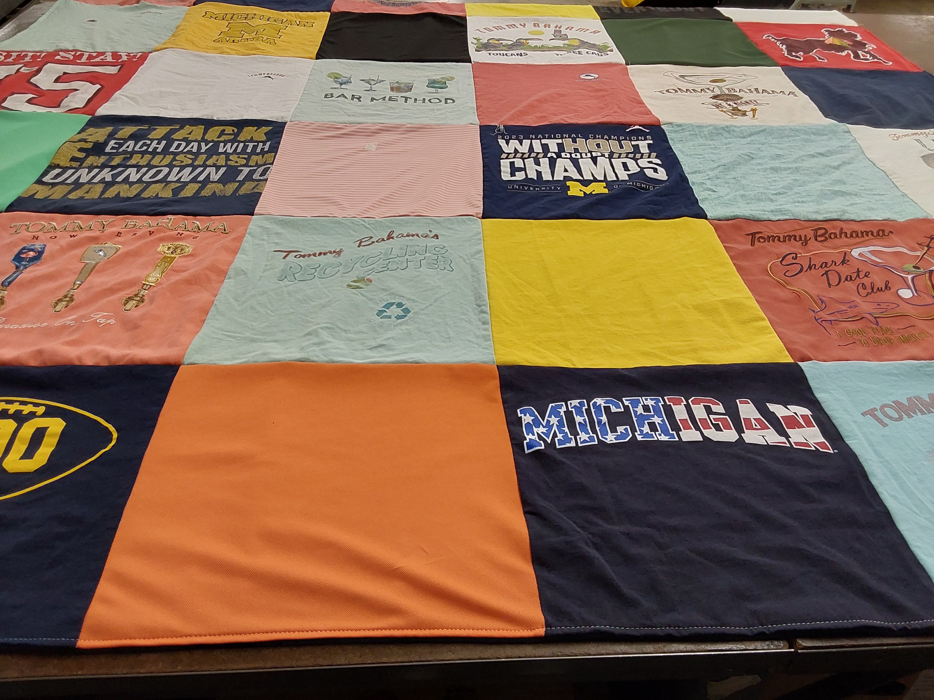 T-shirt quilt featuring michigan wolverines by David from MI