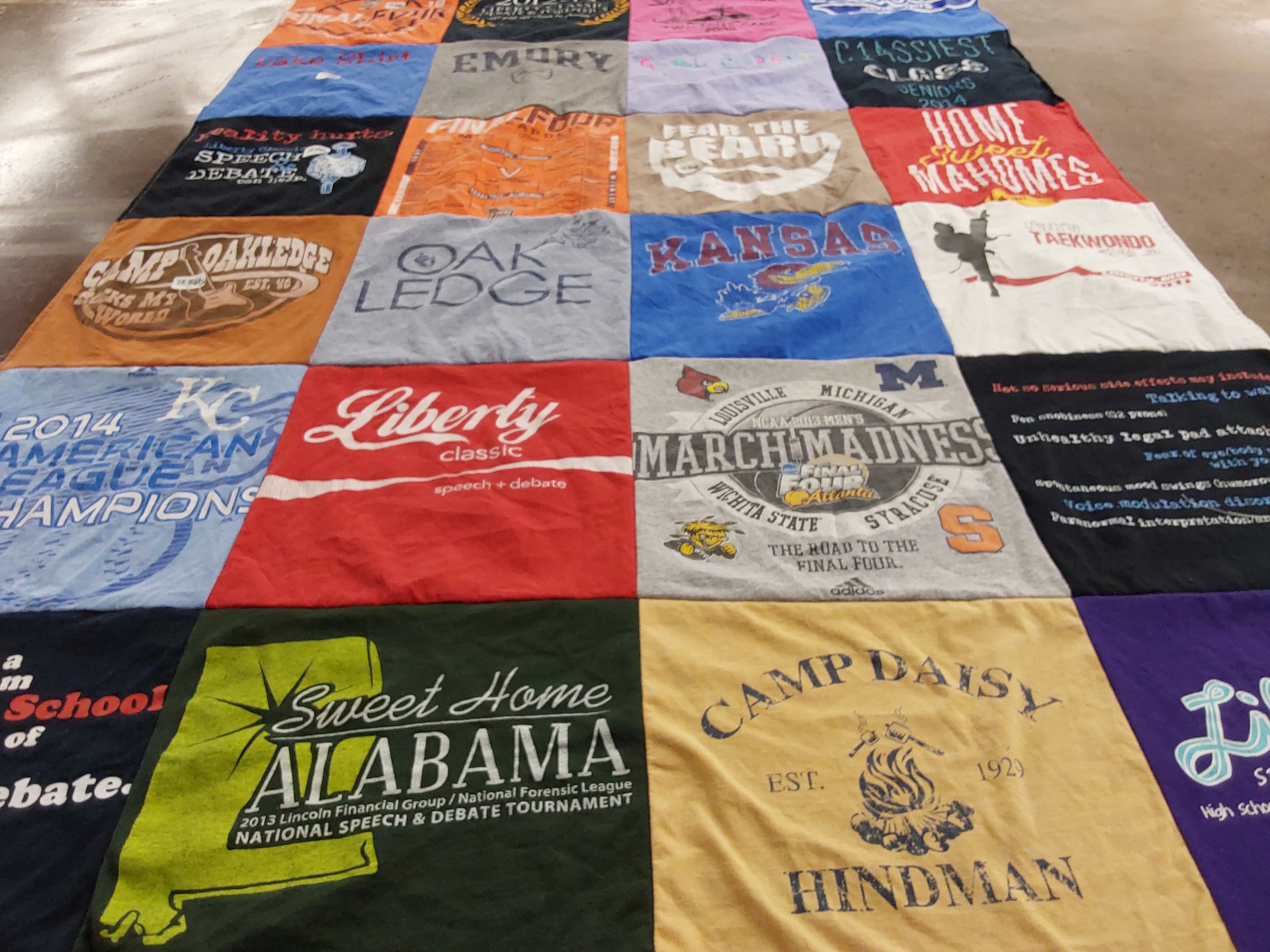 T-shirt quilt featuring louisville university by Cecilia from TX