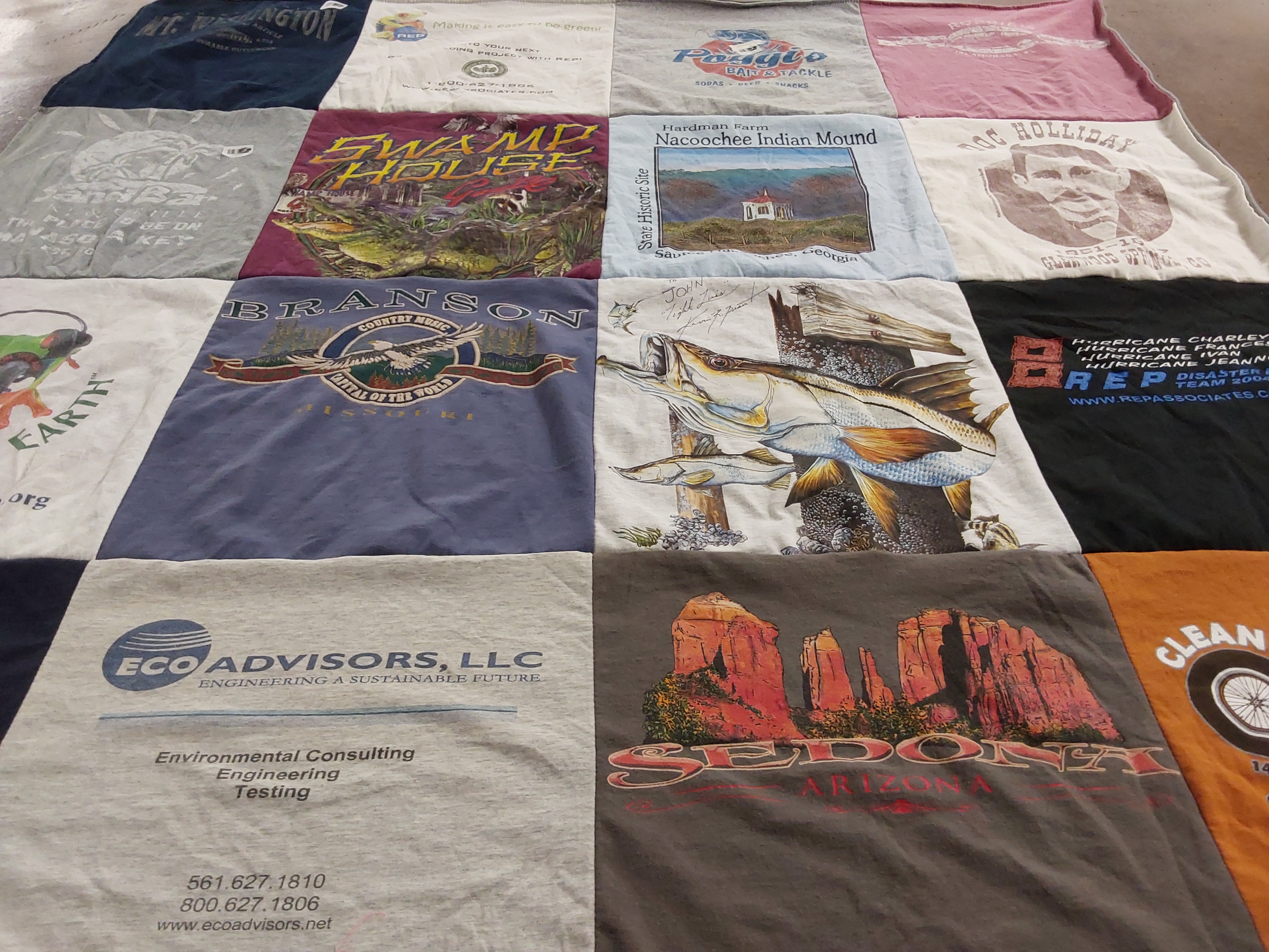 T-shirt quilt with environment, nature themes by Karen from FL