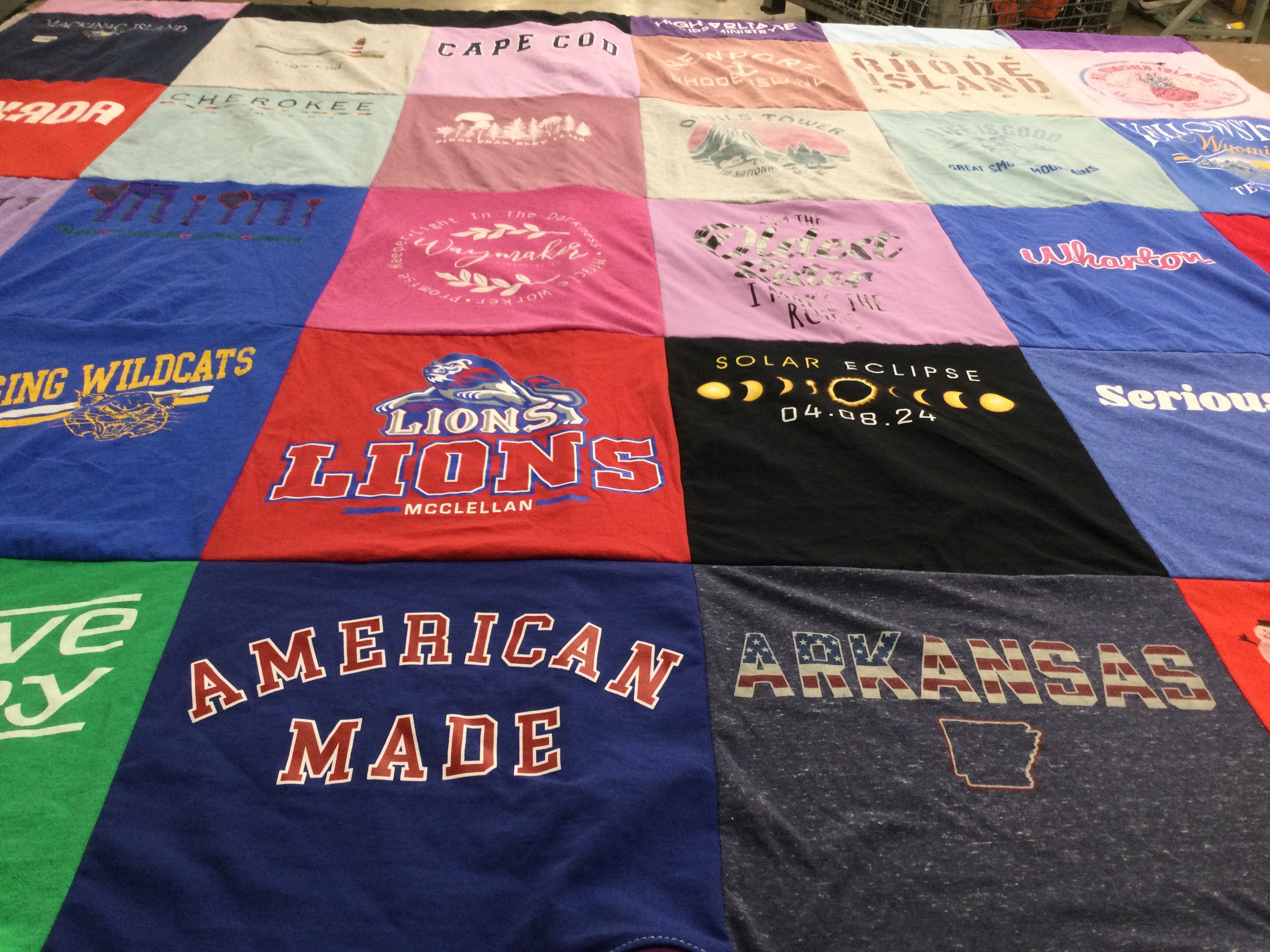 T-shirt quilt from mcclellan high school by Sherry from AR