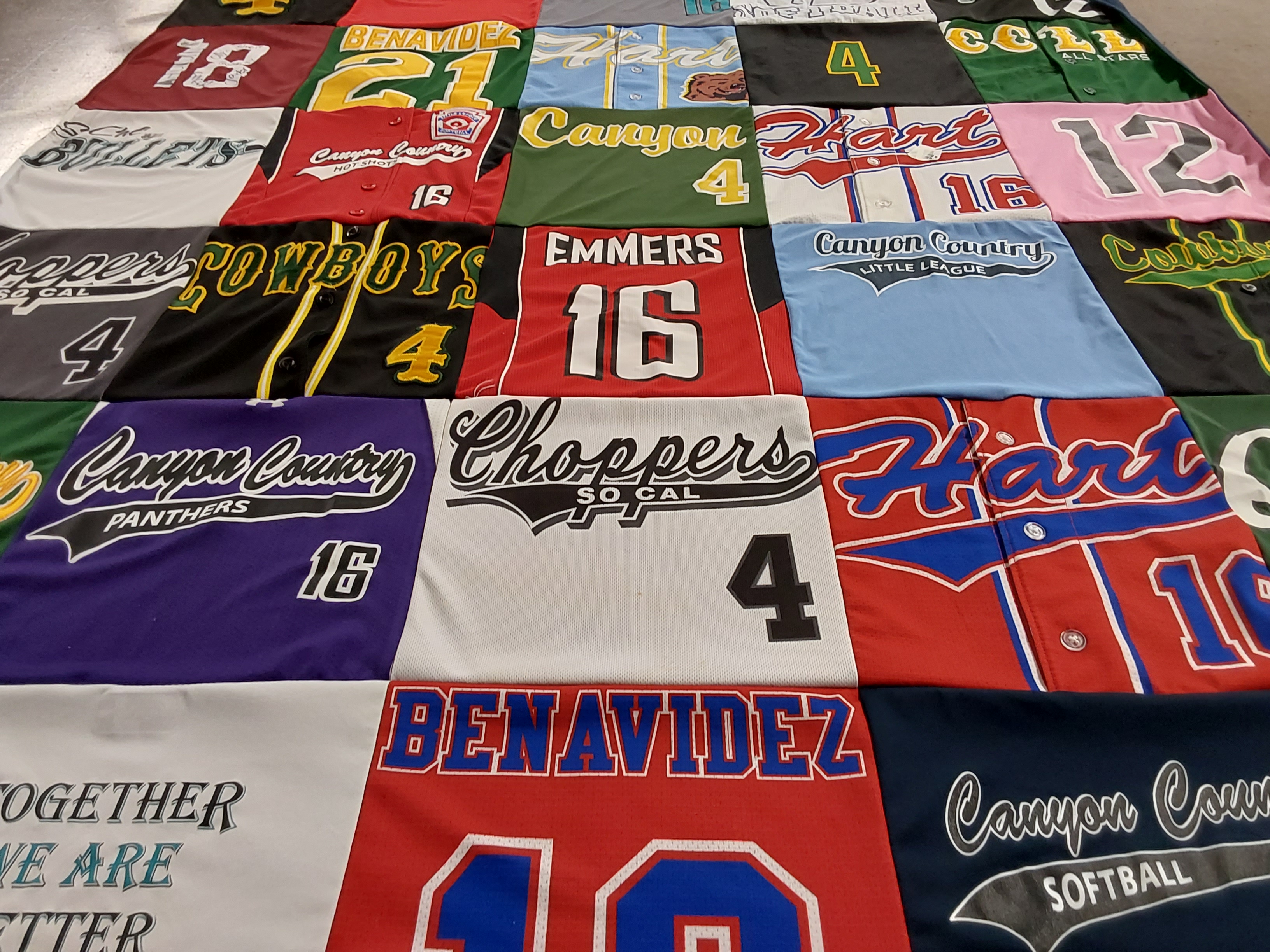 T-shirt quilt featuring canyon country panthers, choppers socal by Brenda from CA