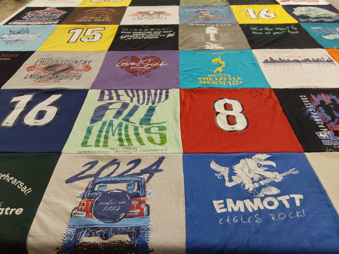 T-shirt quilt featuring cross country team by Keely from TX