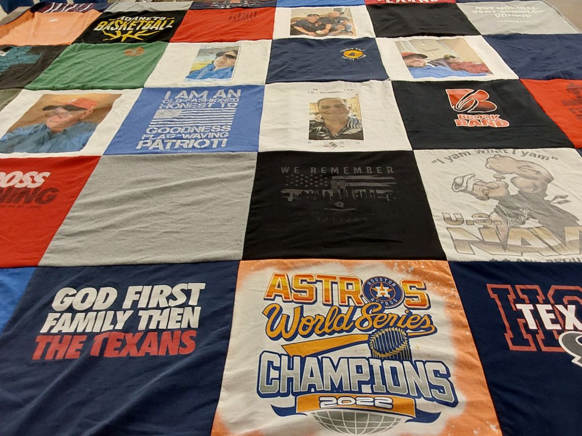 T-shirt quilt featuring houston texans by Kathhleen from TX