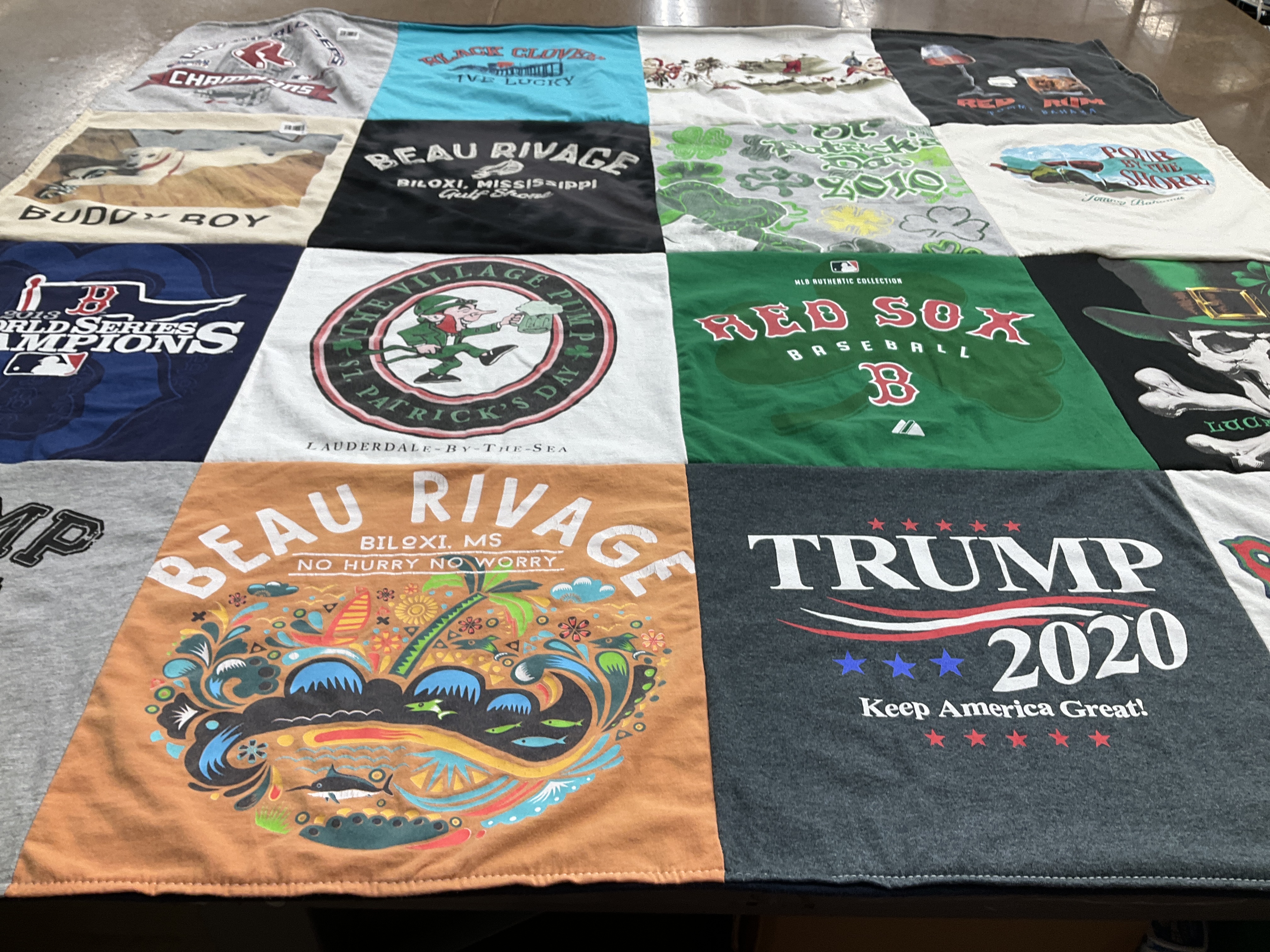 T-shirt quilt featuring red sox by rose from FL
