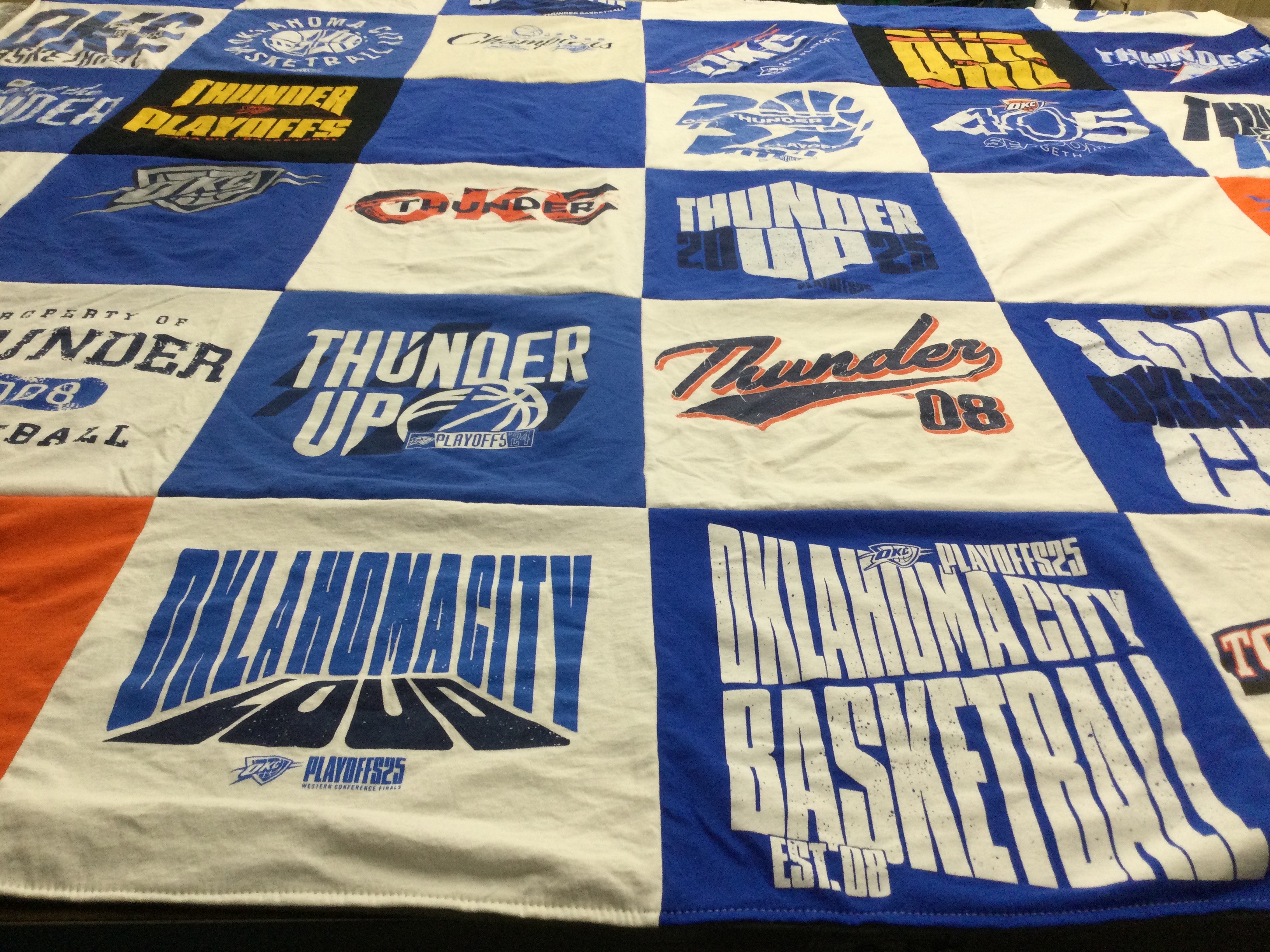 T-shirt quilt featuring oklahoma city thunder by Luke from OK